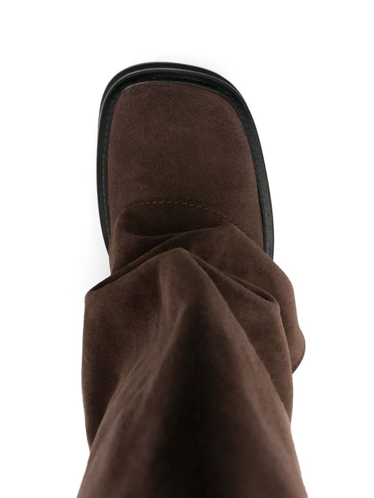 Shop Attico Robin Suede Combat Boots In Brown