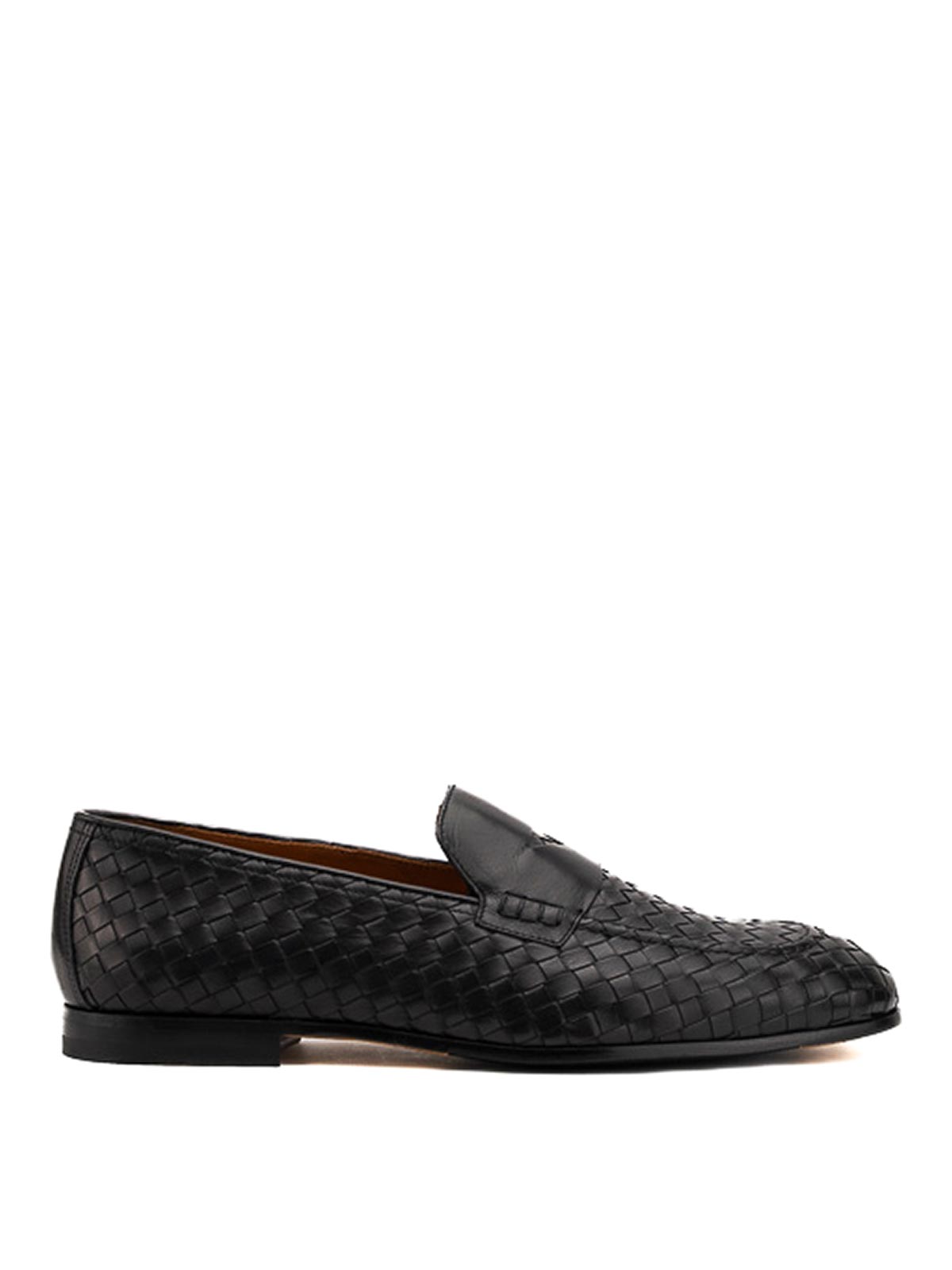 Shop Doucal's Loafers Braided Des In Black