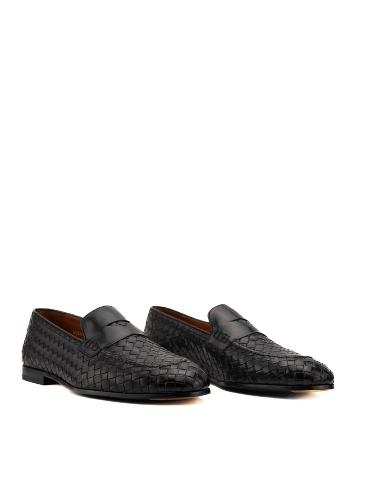 Shop Doucal's Loafers Braided Des In Black