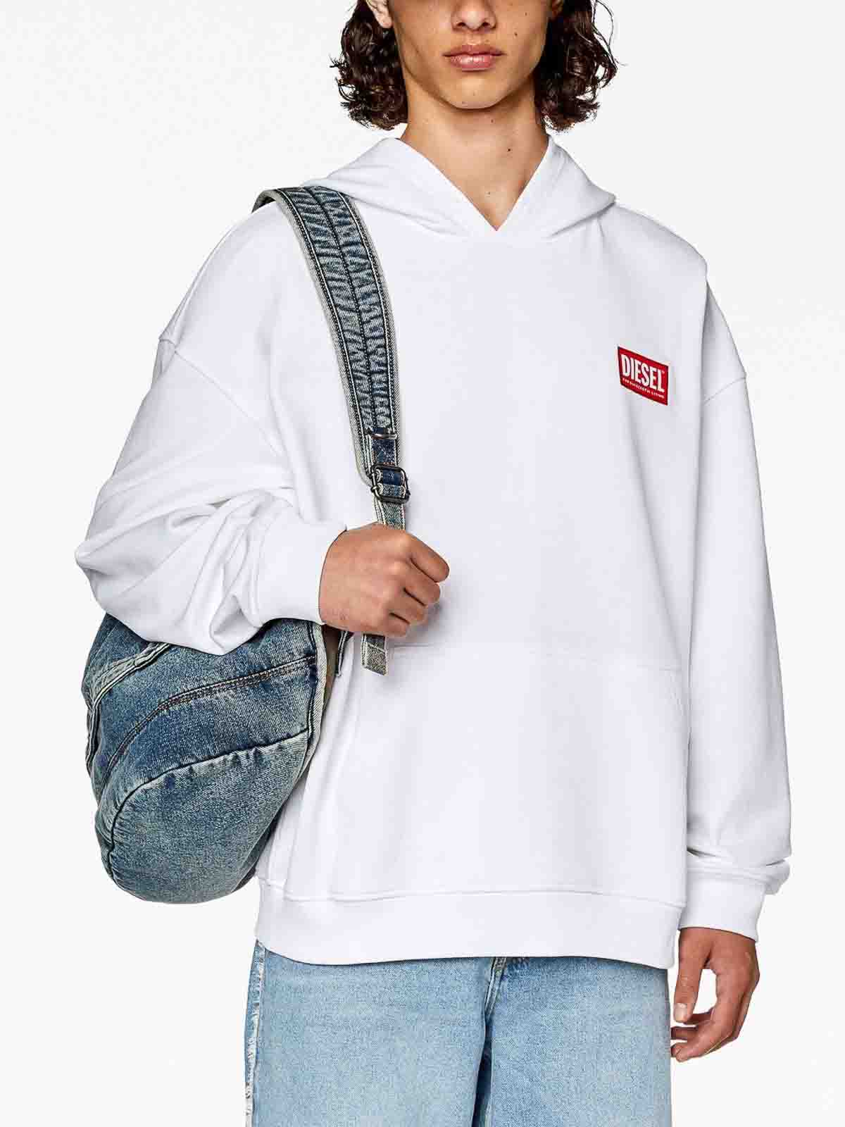 Shop Diesel Oversized Sweatshirt With Patch In White