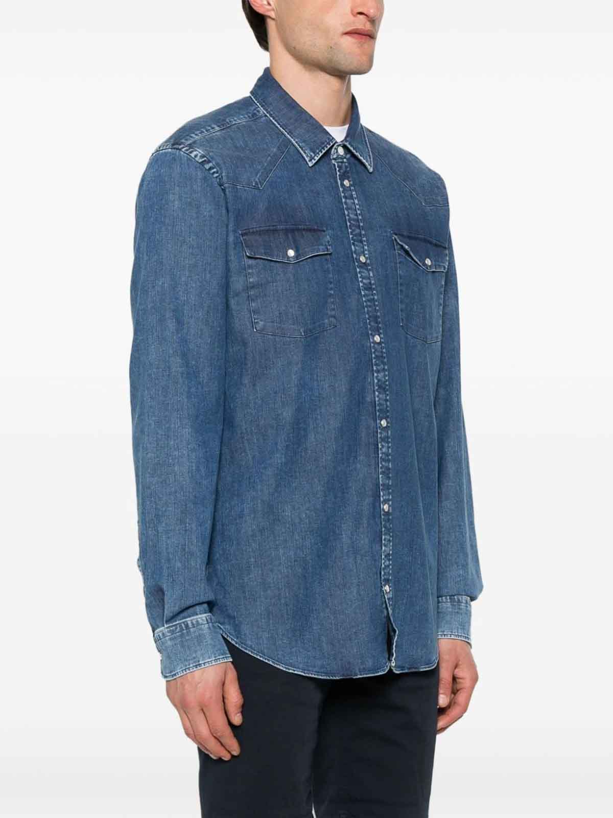 Shop Dondup Western Style Shirt In Blue