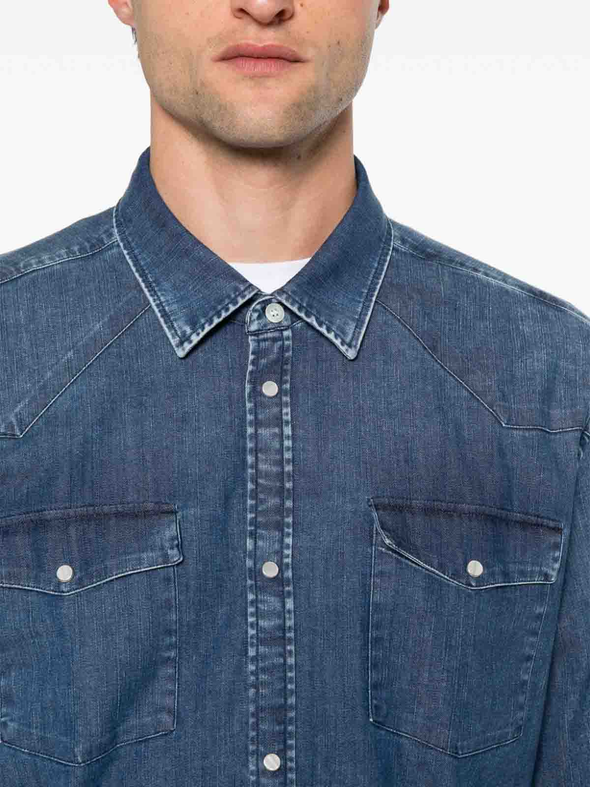 Shop Dondup Western Style Shirt In Blue