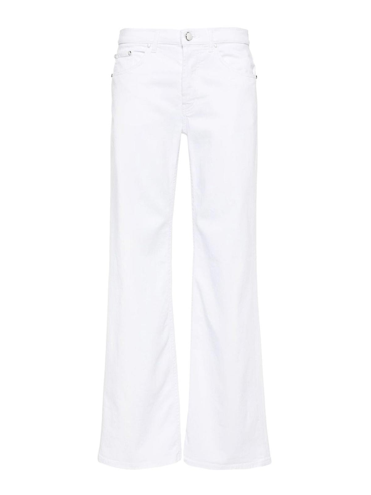 Shop Dondup Wide Leg Denim  Jeans In White