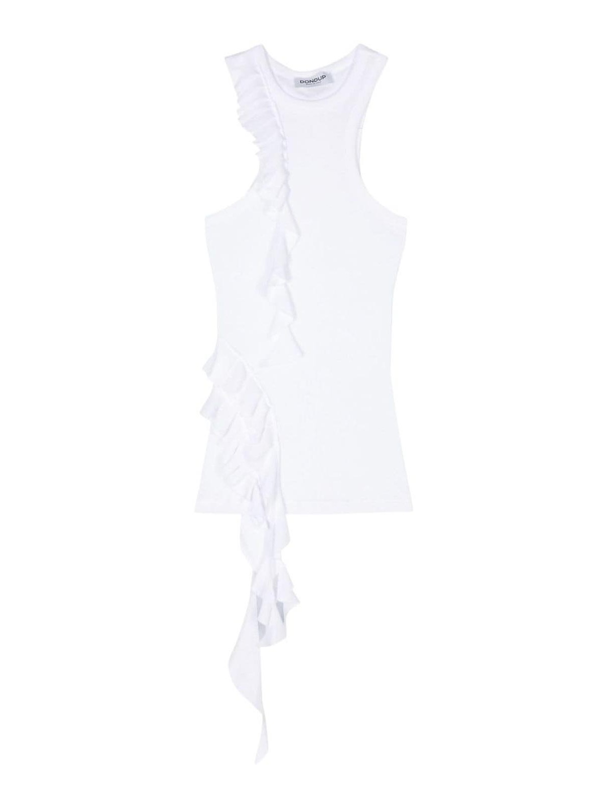 Shop Dondup Top With Ruffles In White