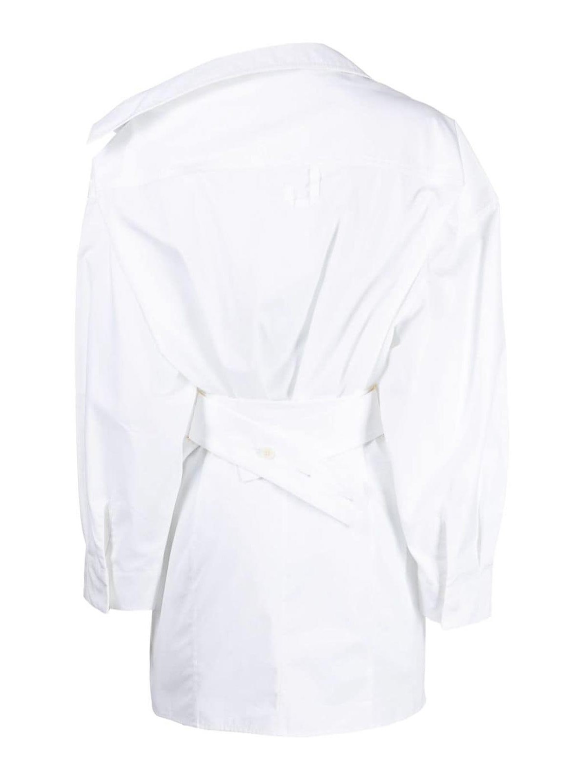 Shop Jacquemus Mini Shirt Dress In White