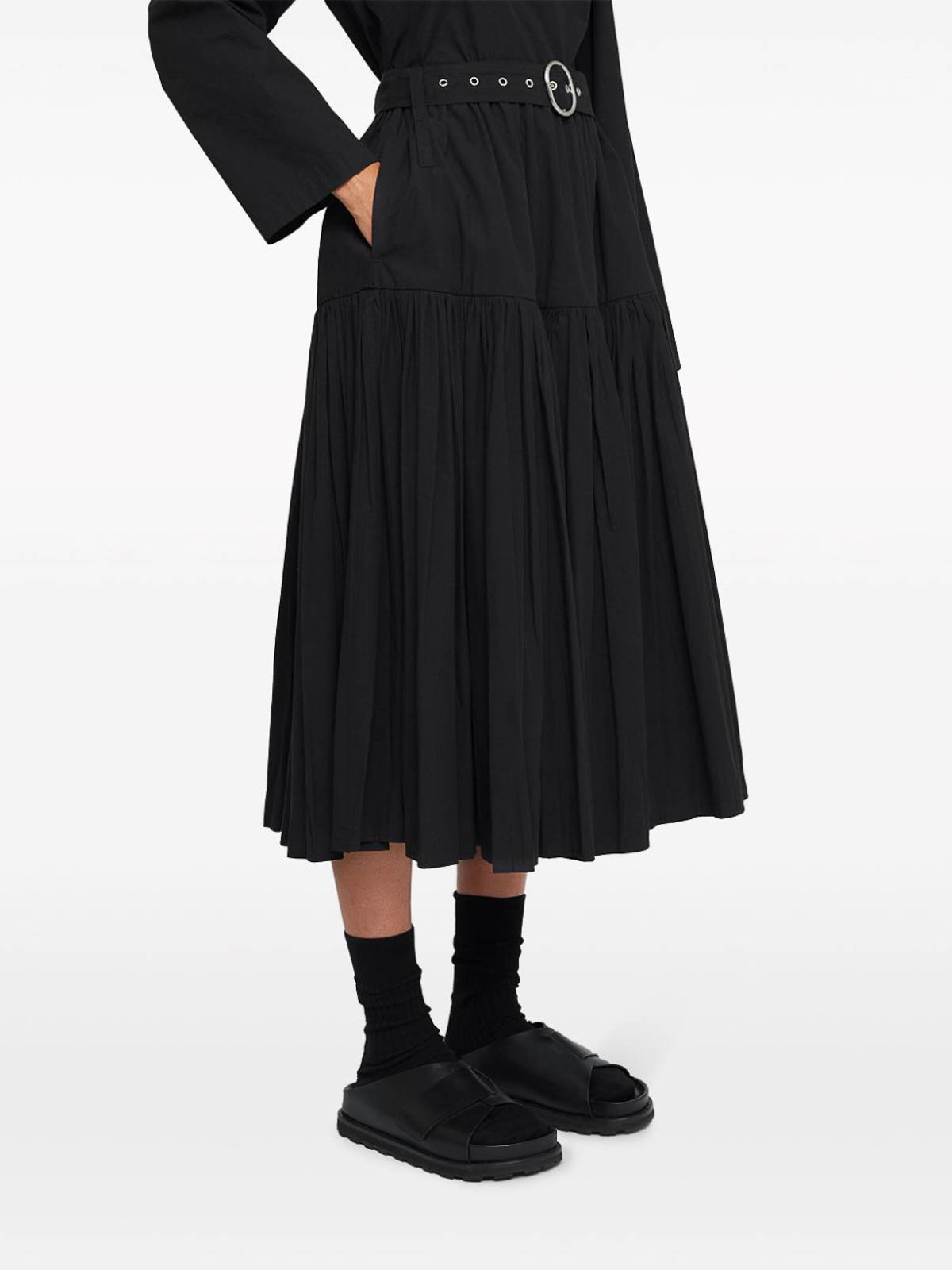 Shop Jil Sander Skirt With Belt In Black