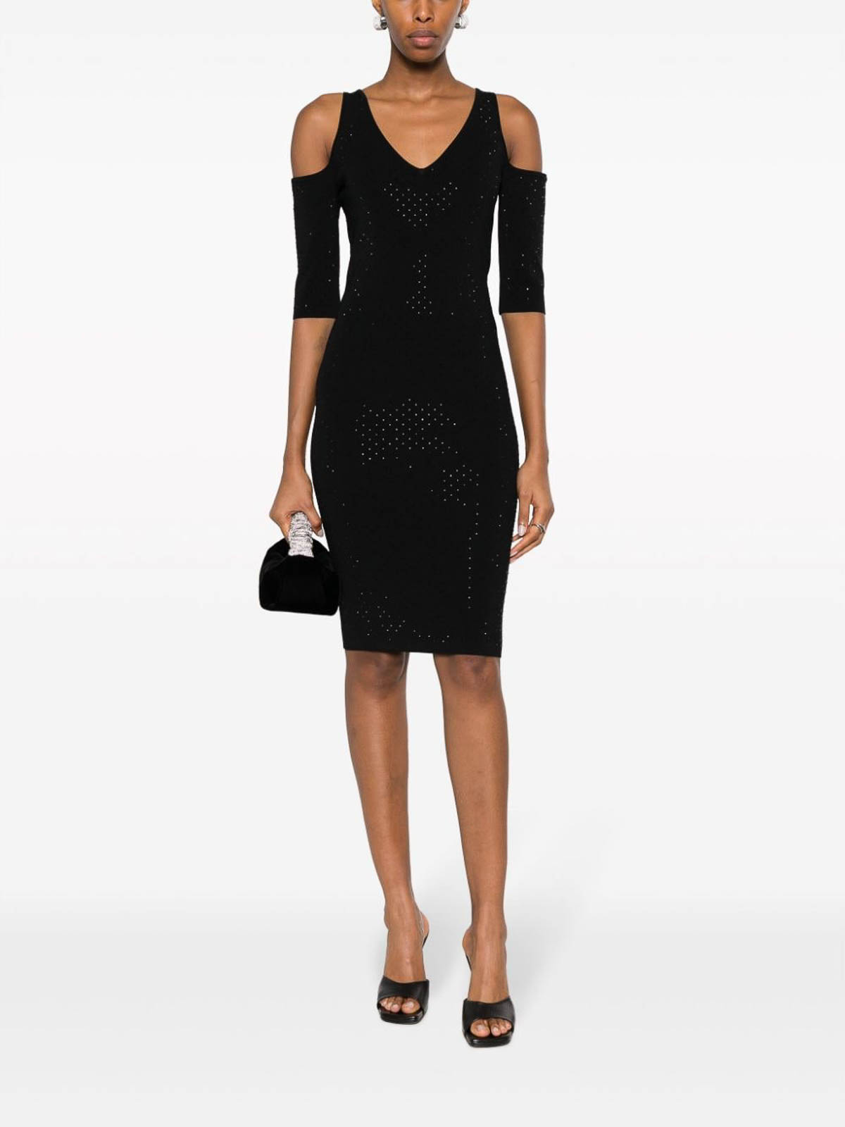 Shop Liu •jo Off-the-shoulder Dress In Black