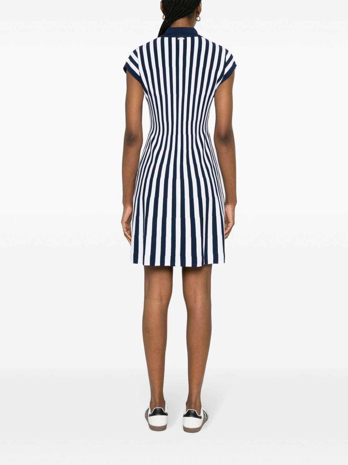 Shop Liu •jo Striped Pattern Dress In Blue