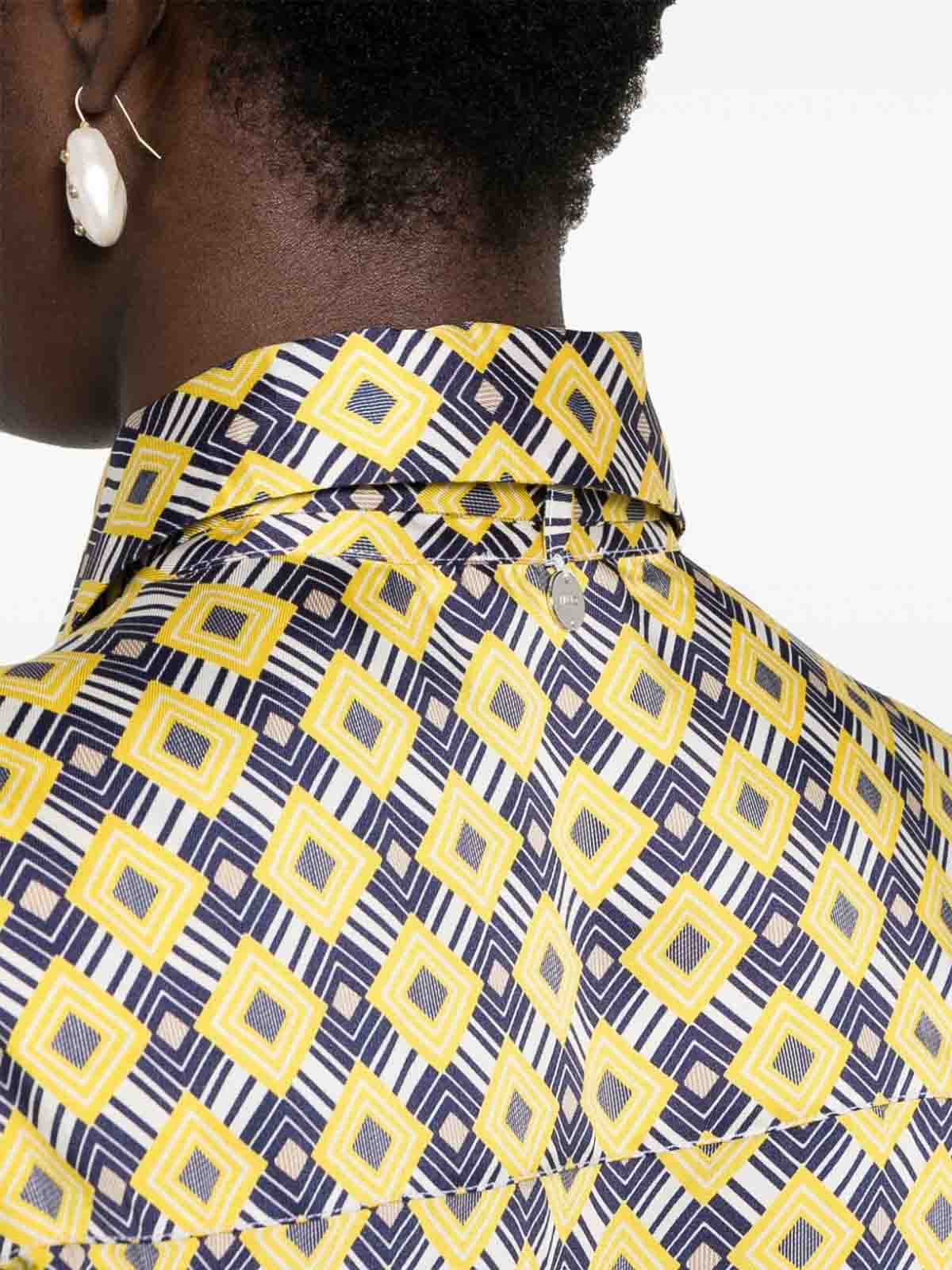 Shop Liu •jo Geometric Print Shirt In Multicolour