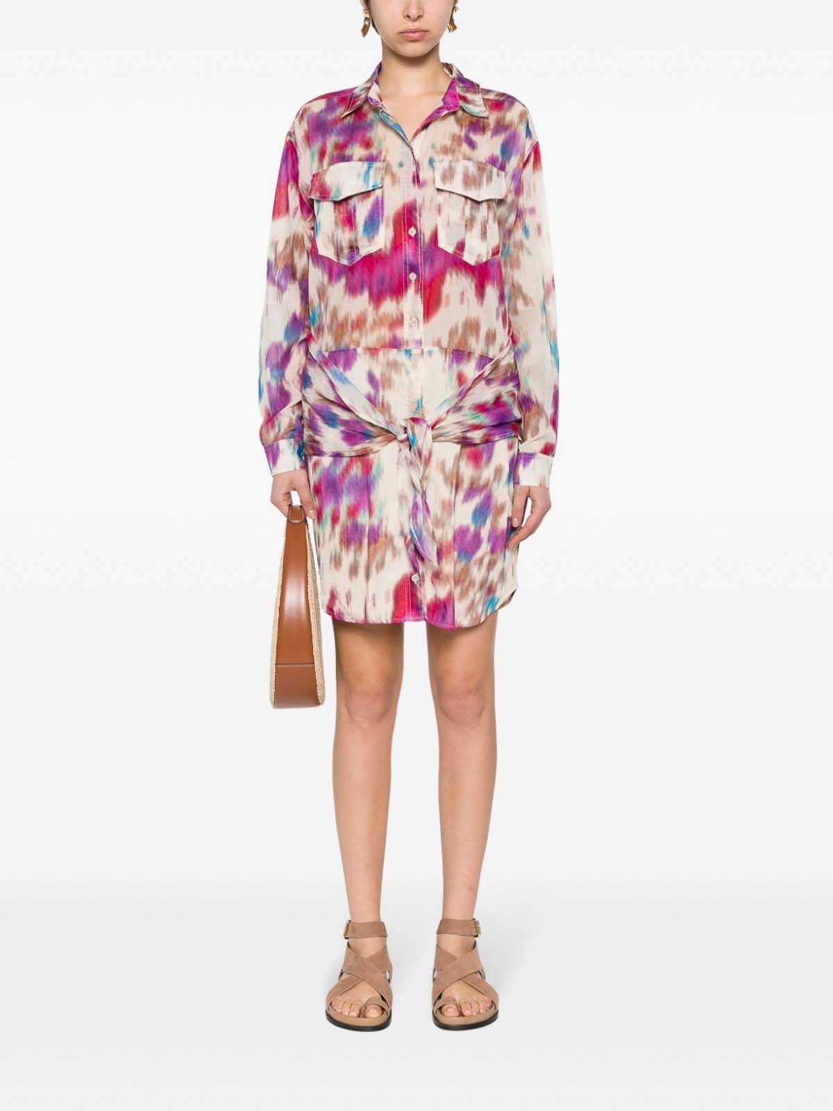 Shop Isabel Marant Étoile Tie-dye Print Dress In Multicolour