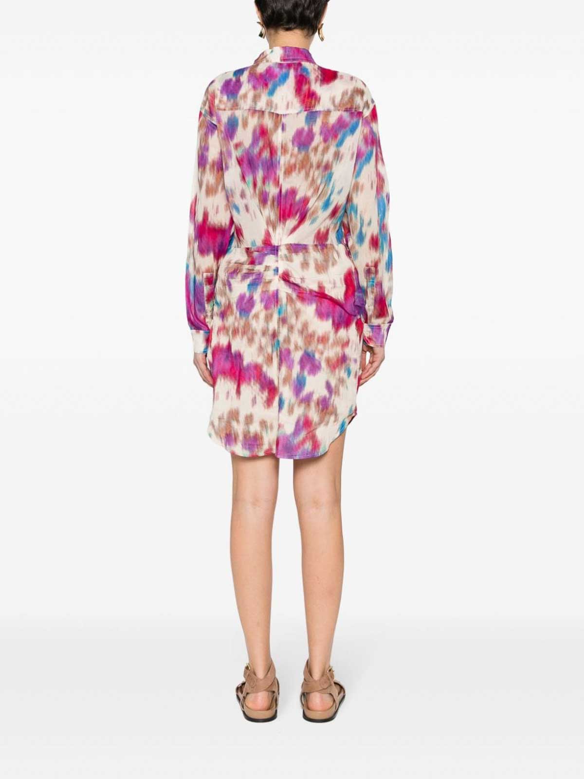 Shop Isabel Marant Étoile Tie-dye Print Dress In Multicolour
