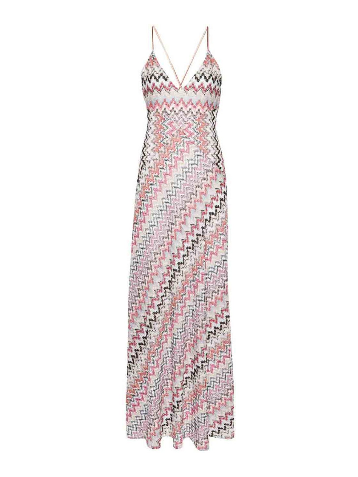 Shop Missoni Zigzag Pattern Dress In Multicolour