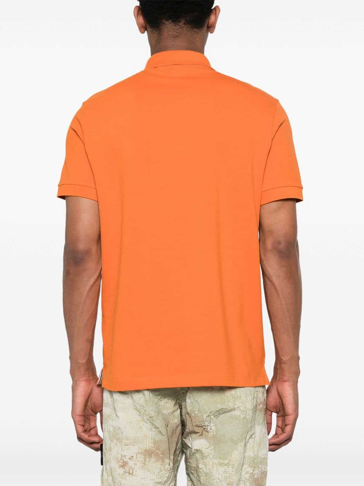 Shop Stone Island Polo Shirt With Logo In Orange