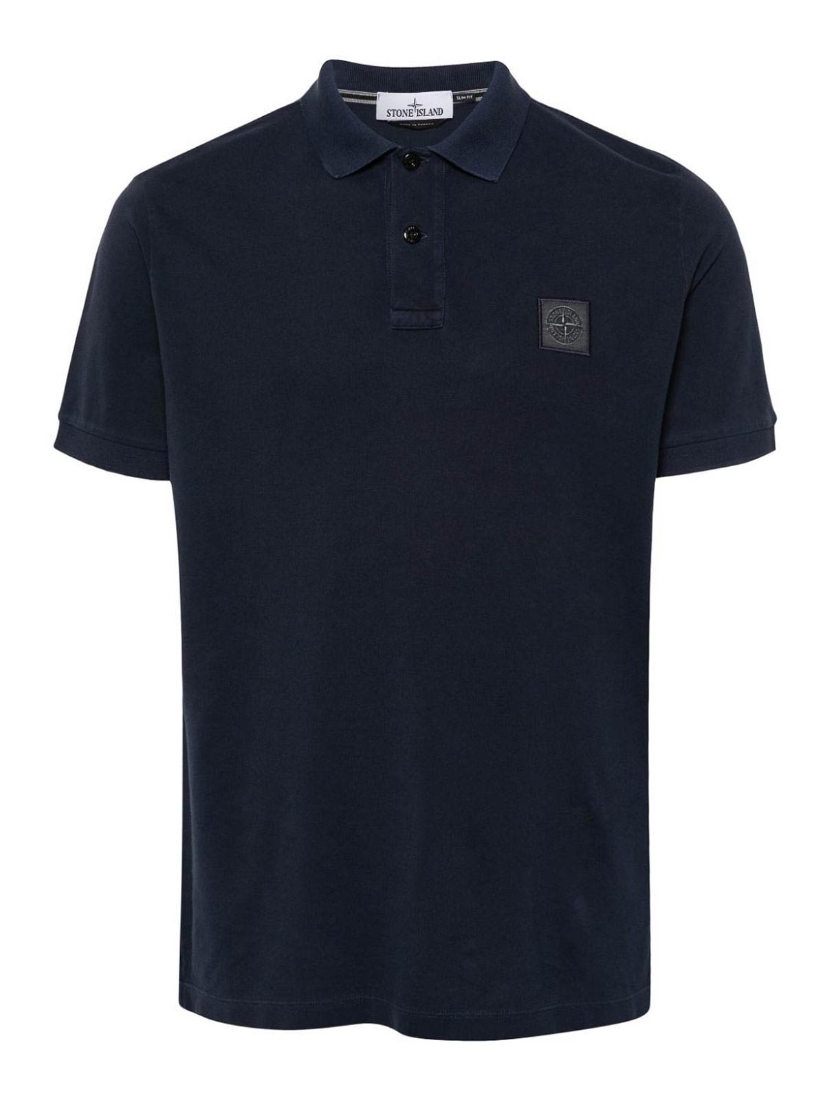 Stone Island Polo Shirt With Logo In Blue