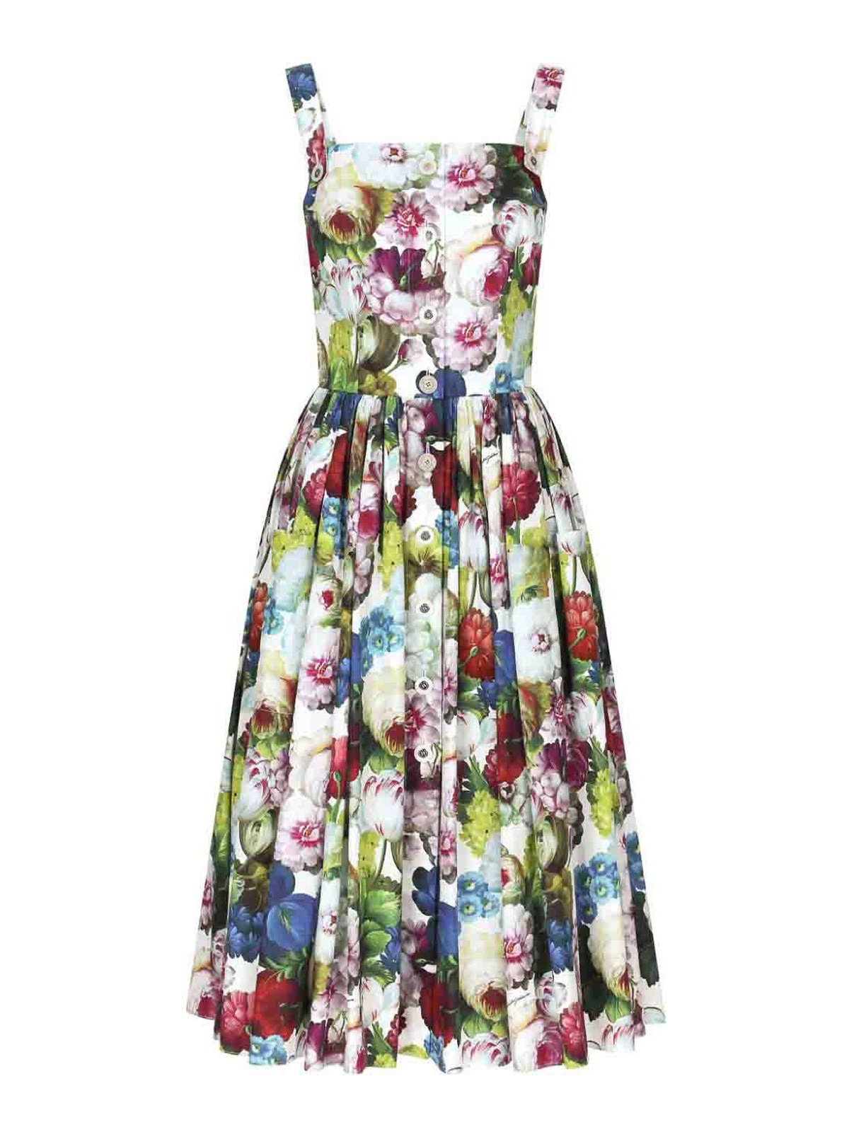 Shop Dolce & Gabbana Floral Dress In Multicolour