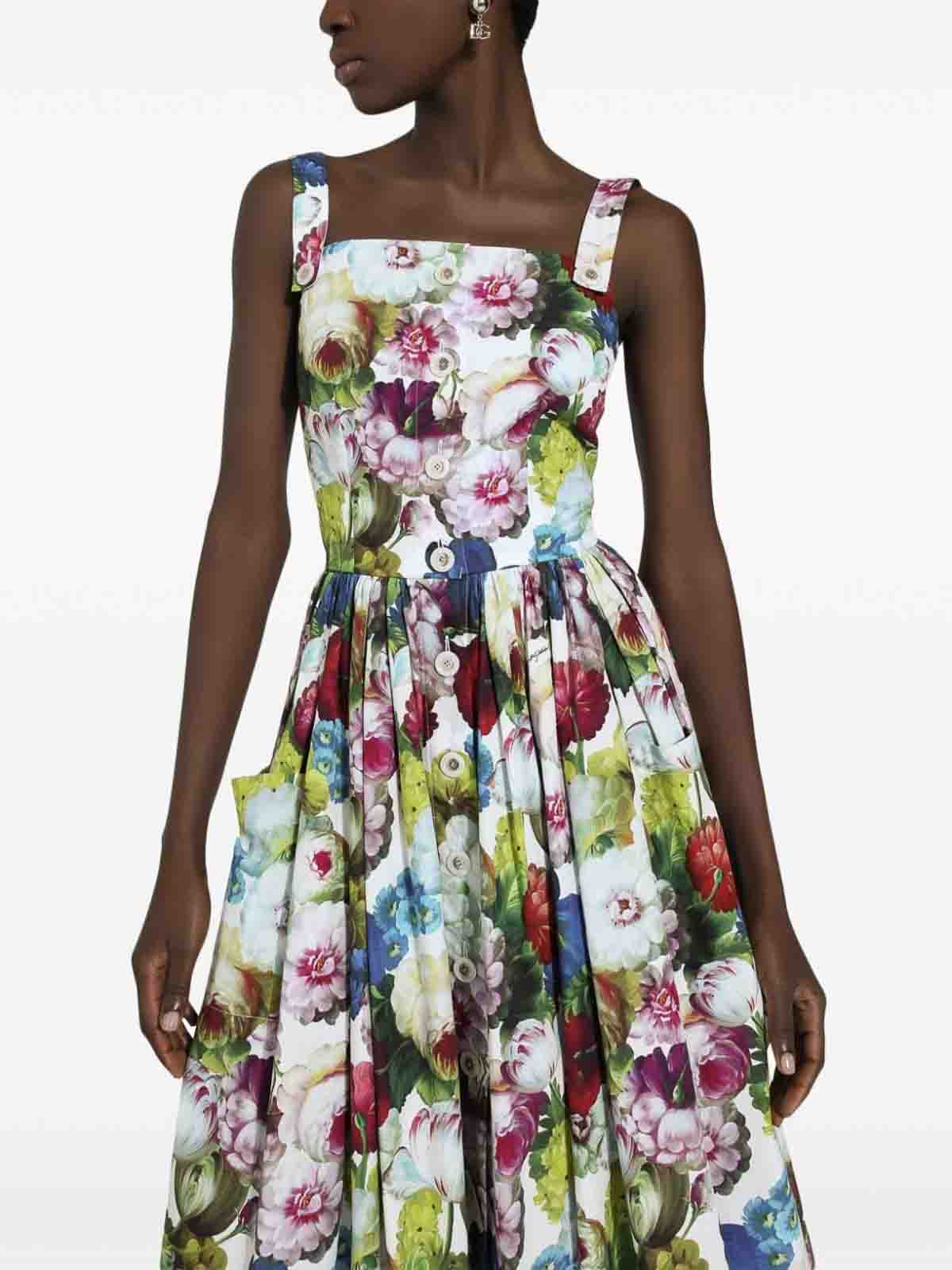 Shop Dolce & Gabbana Floral Dress In Multicolour
