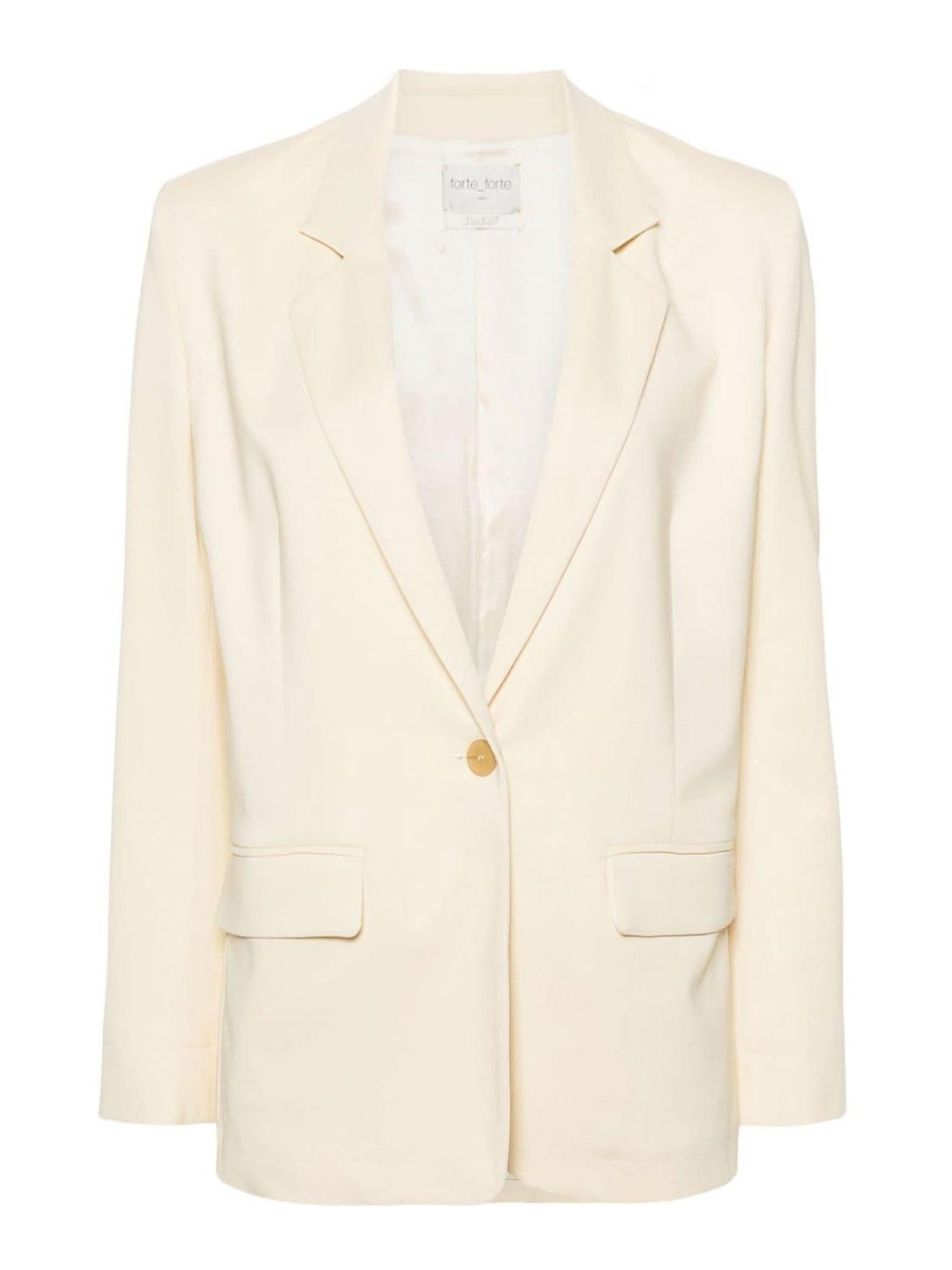 Shop Forte Forte Blazer With Shoulder Pads In White