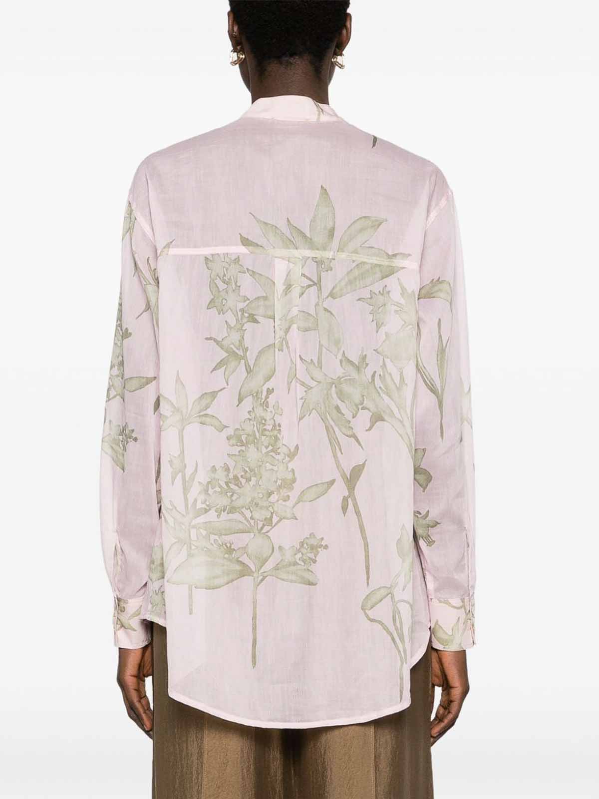 Shop Forte Forte Floral Print Shirt In Nude & Neutrals