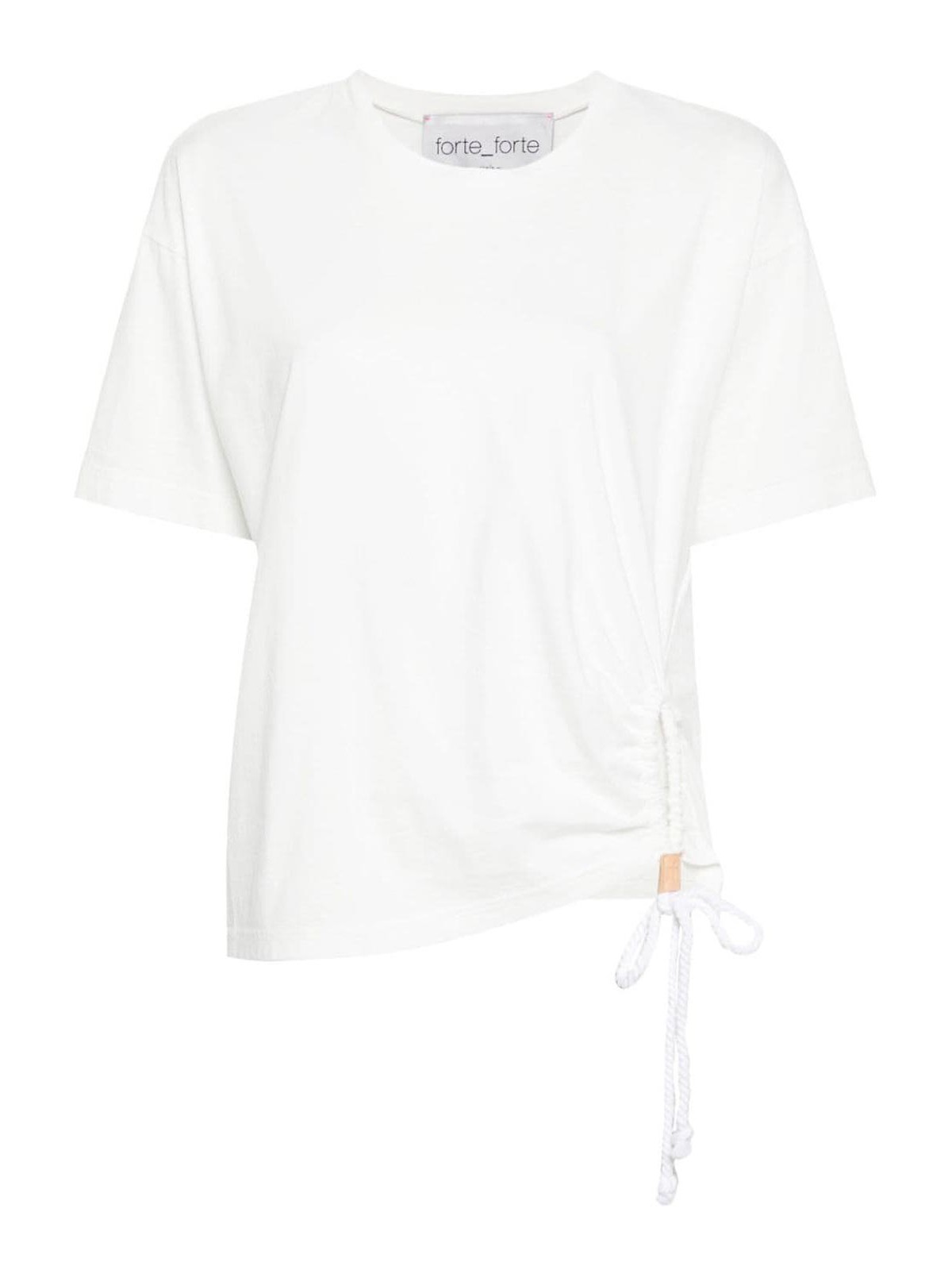 Forte Forte Ruched Detail Cotton T-shirt In White