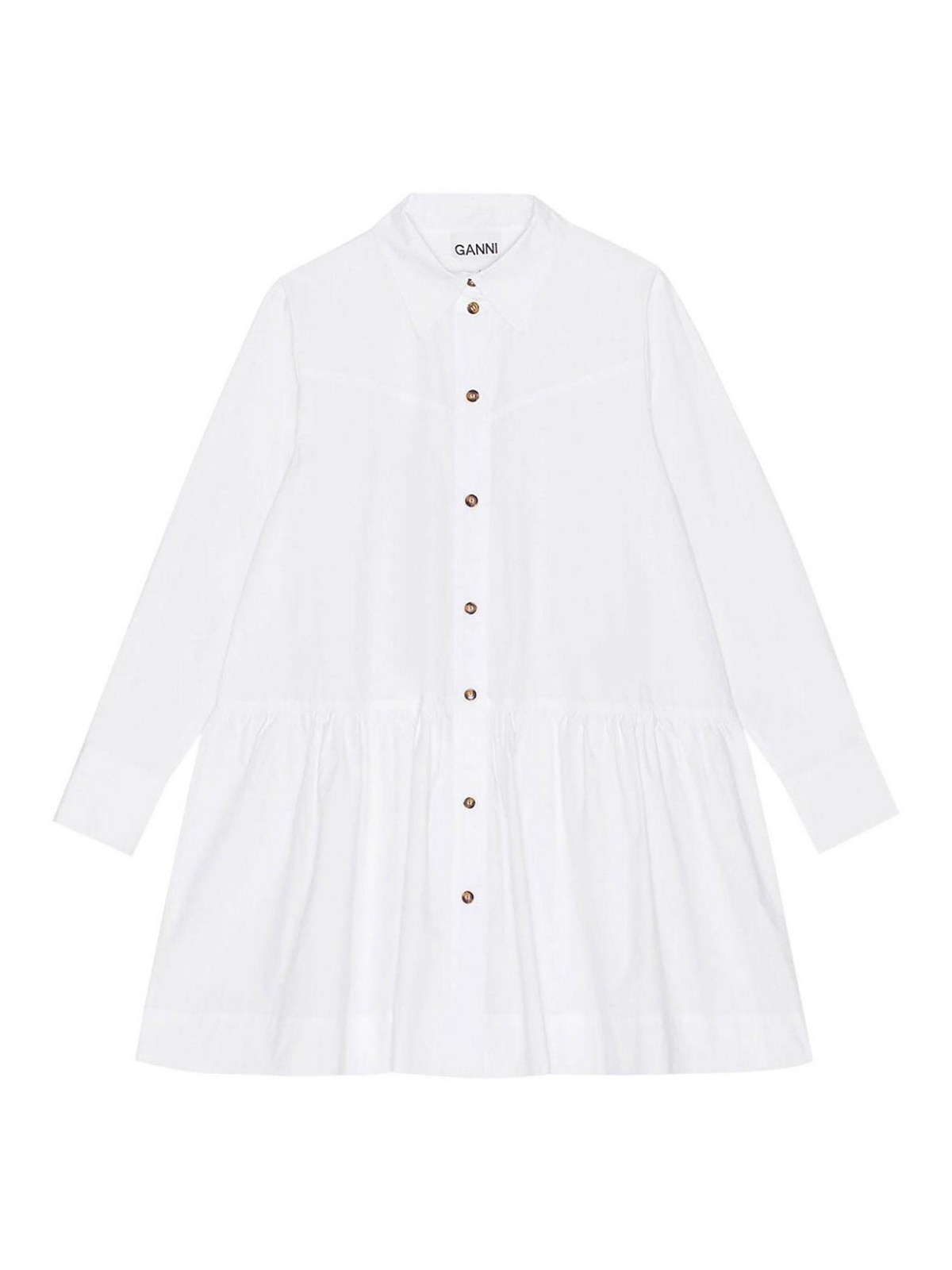 Ganni Shirt Dress In White