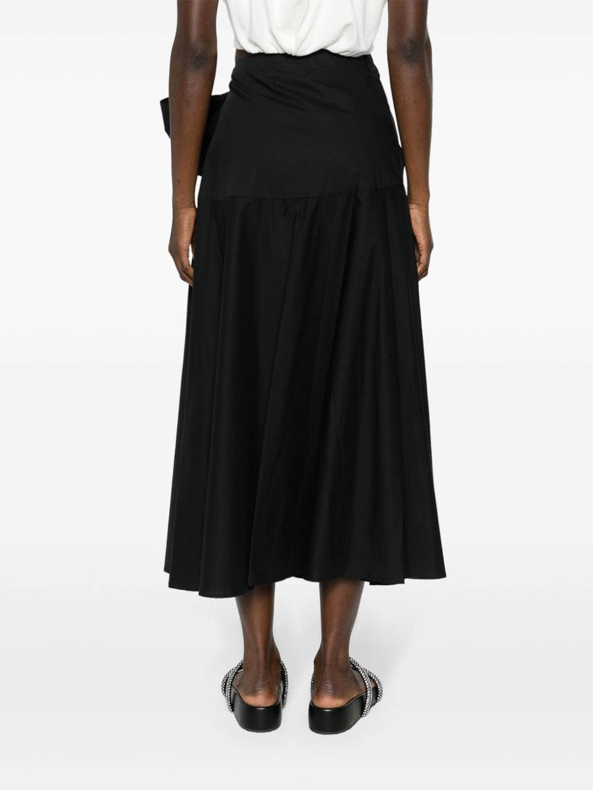 Shop Msgm Layered Skirt In Black