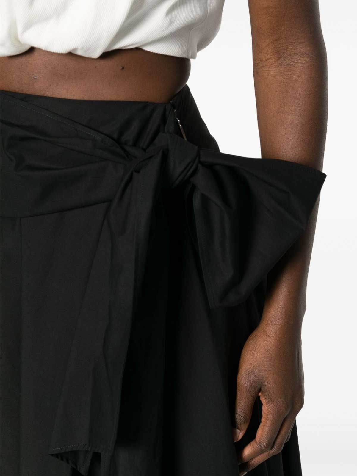 Shop Msgm Layered Skirt In Black