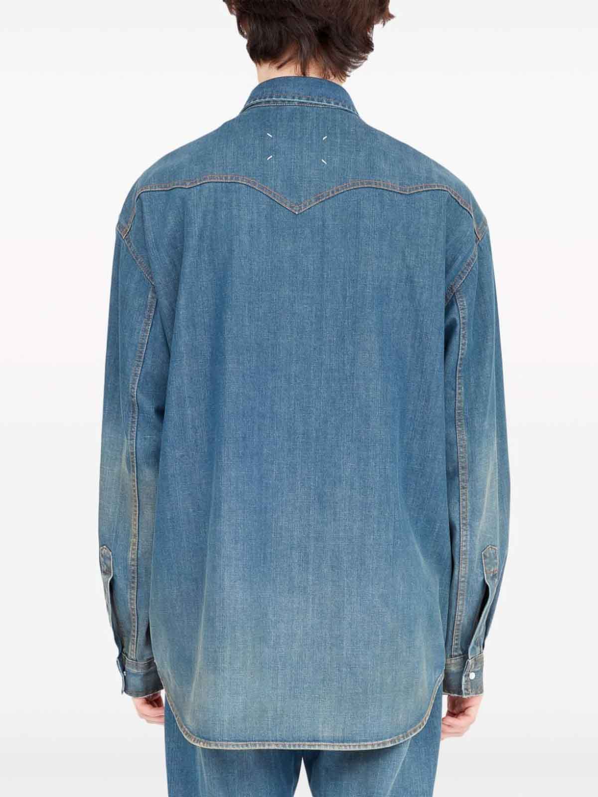Shop Maison Margiela Denim Shirt In Blue