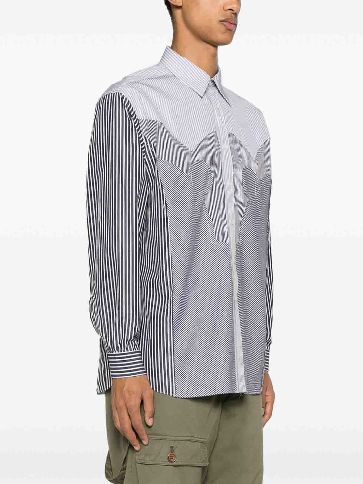 Shop Maison Margiela Classic Striped Shirt In White