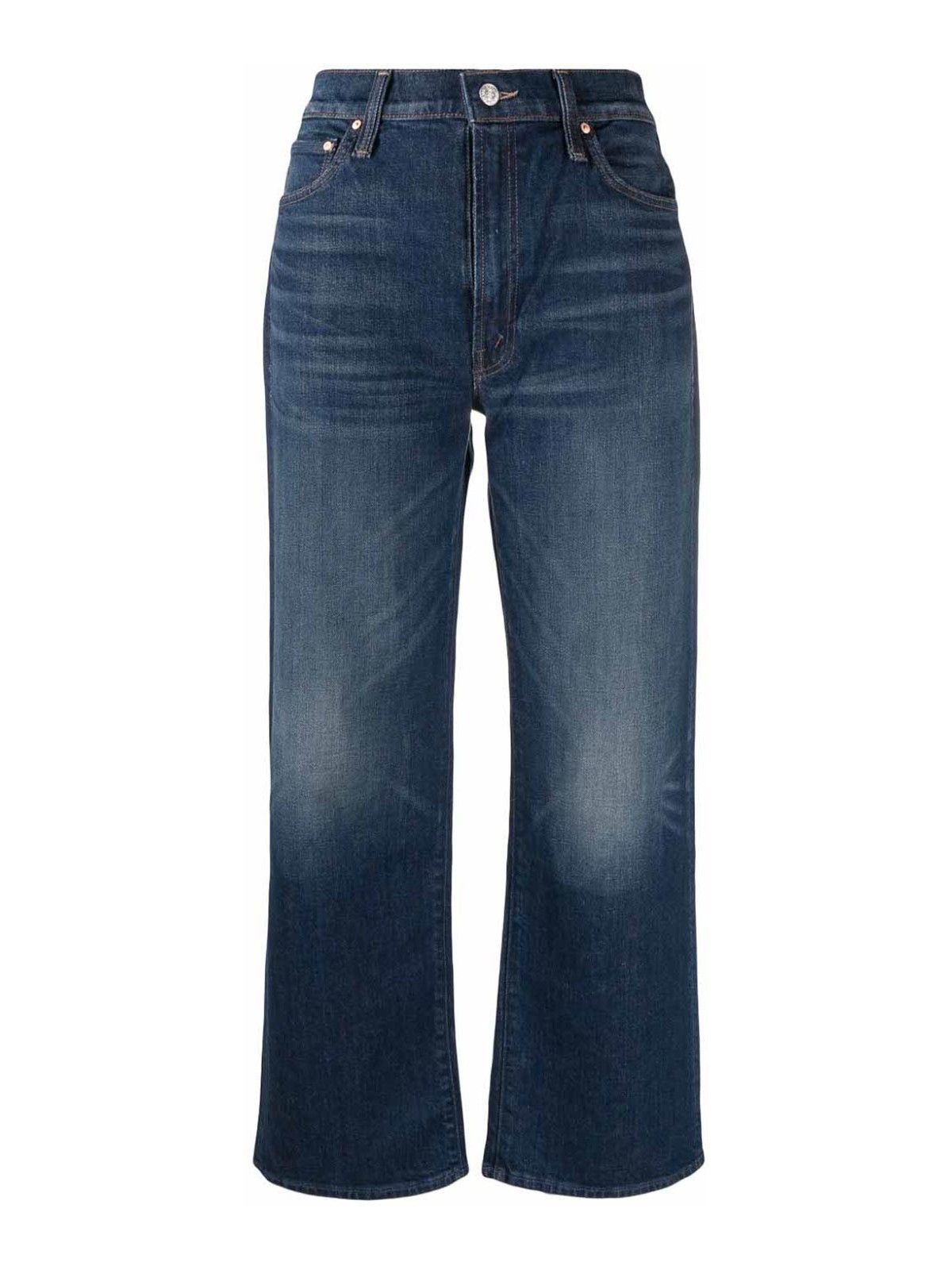 Shop Mother Denim Jeans With Logo In Blue