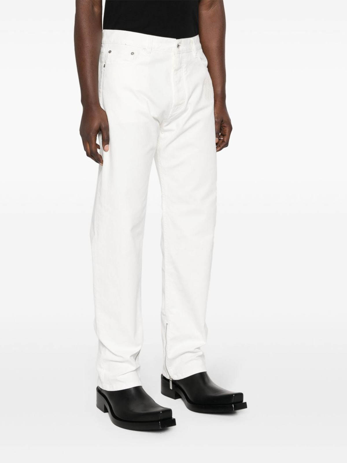 Shop Off-white Straight Leg Jeans In White