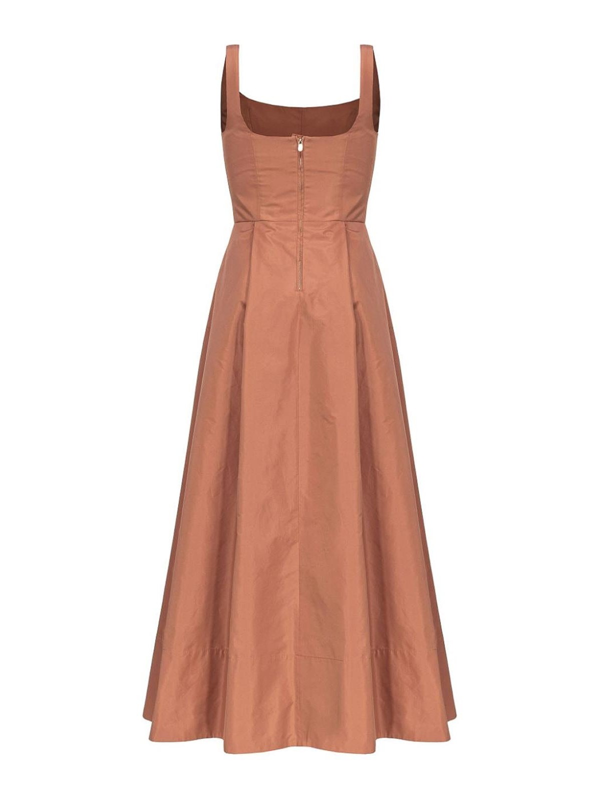 Shop Pinko Square Neckline Dress In Brown