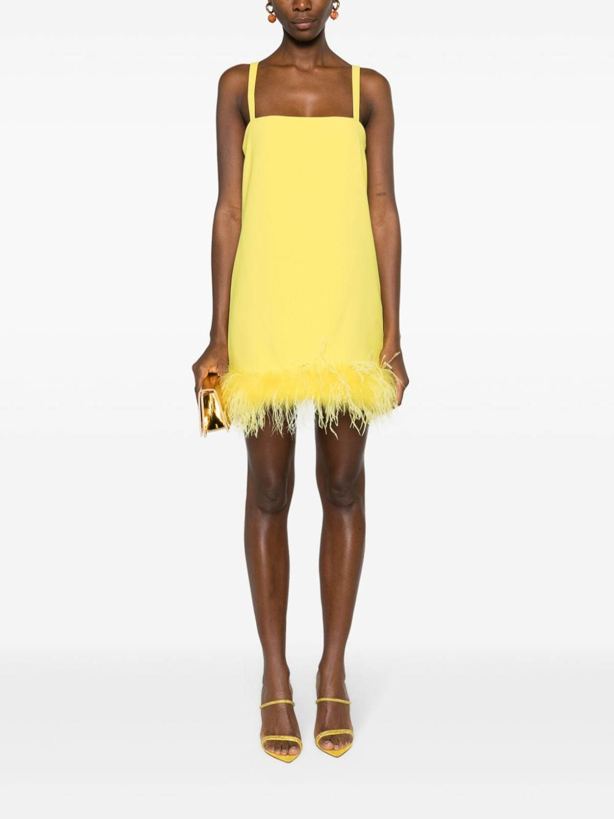 Shop Pinko Vestido Corto - Trebbiano In Yellow