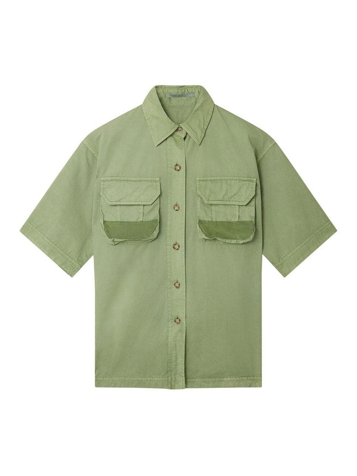 Shop Stella Mccartney Pocket Detail Shirt In Green