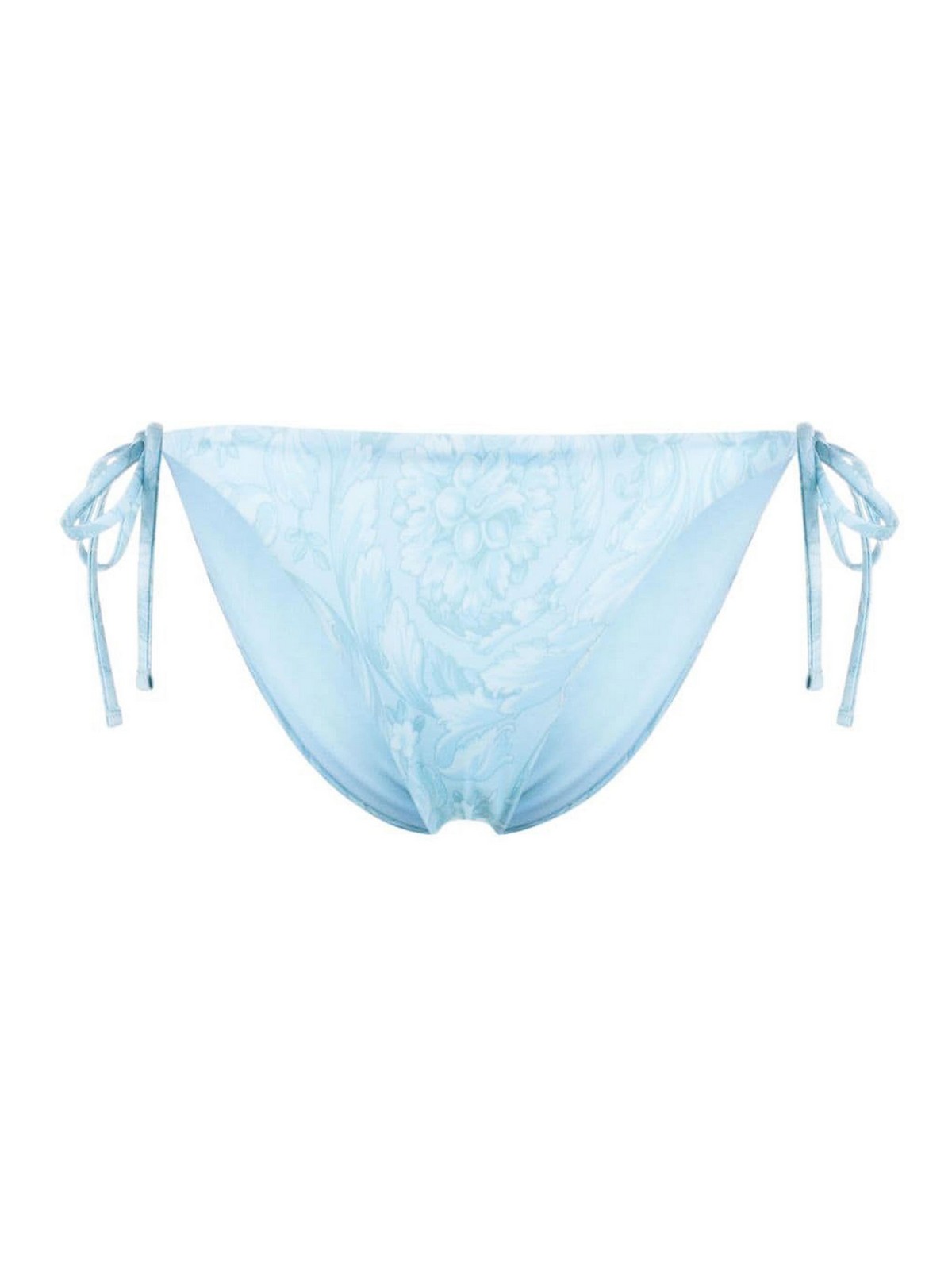 Shop Versace Briefs With Barocco Print In Light Blue