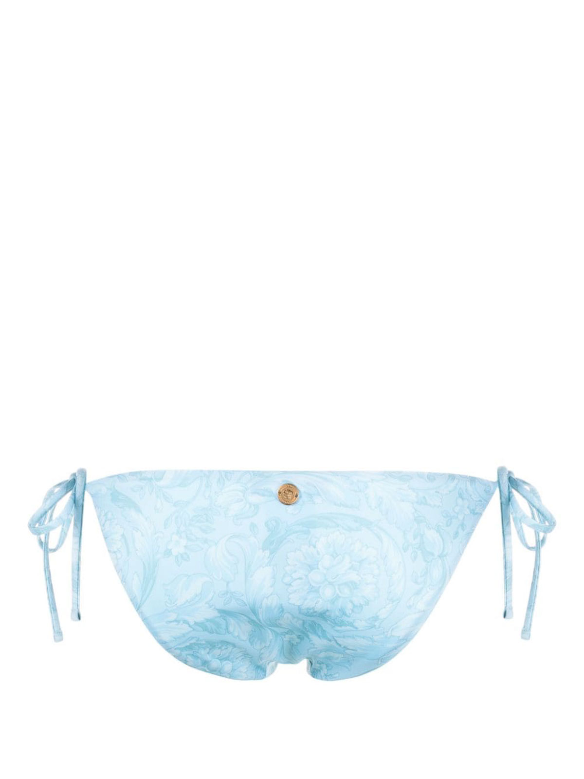 Shop Versace Briefs With Barocco Print In Light Blue