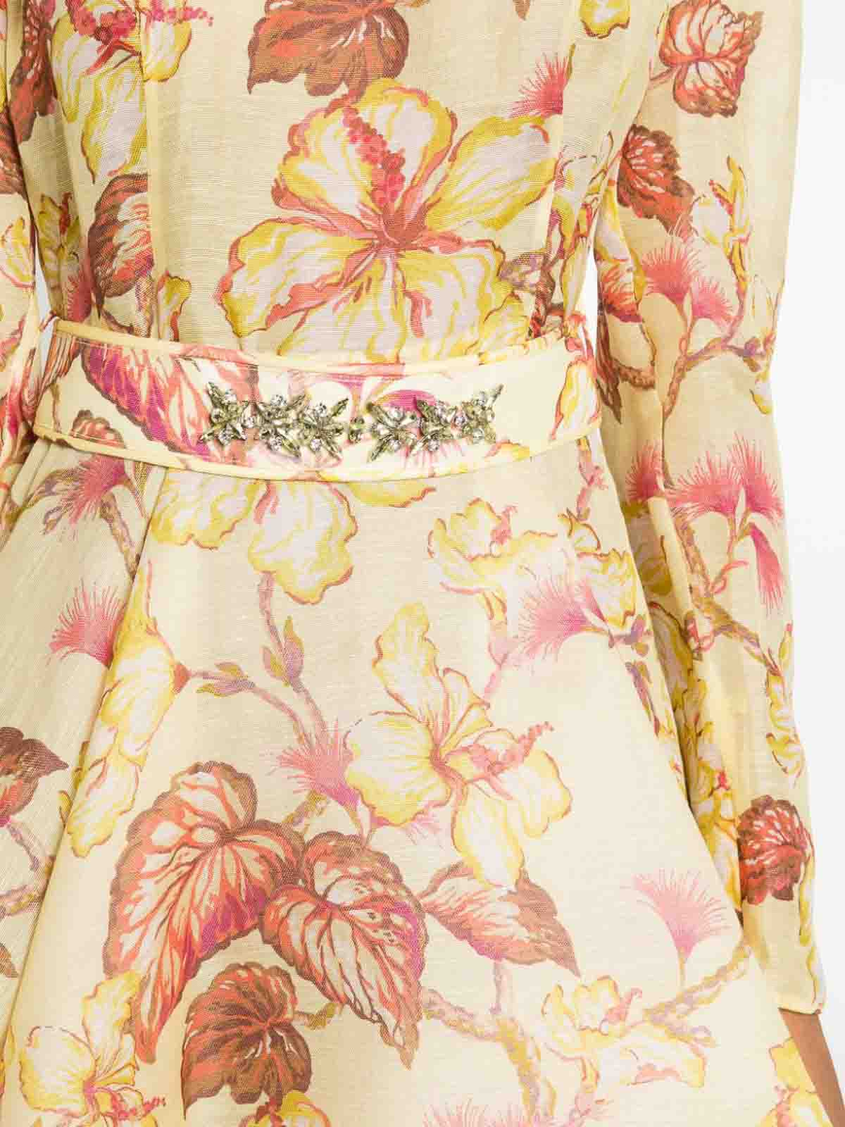 Shop Zimmermann Floral Dress In Multicolour