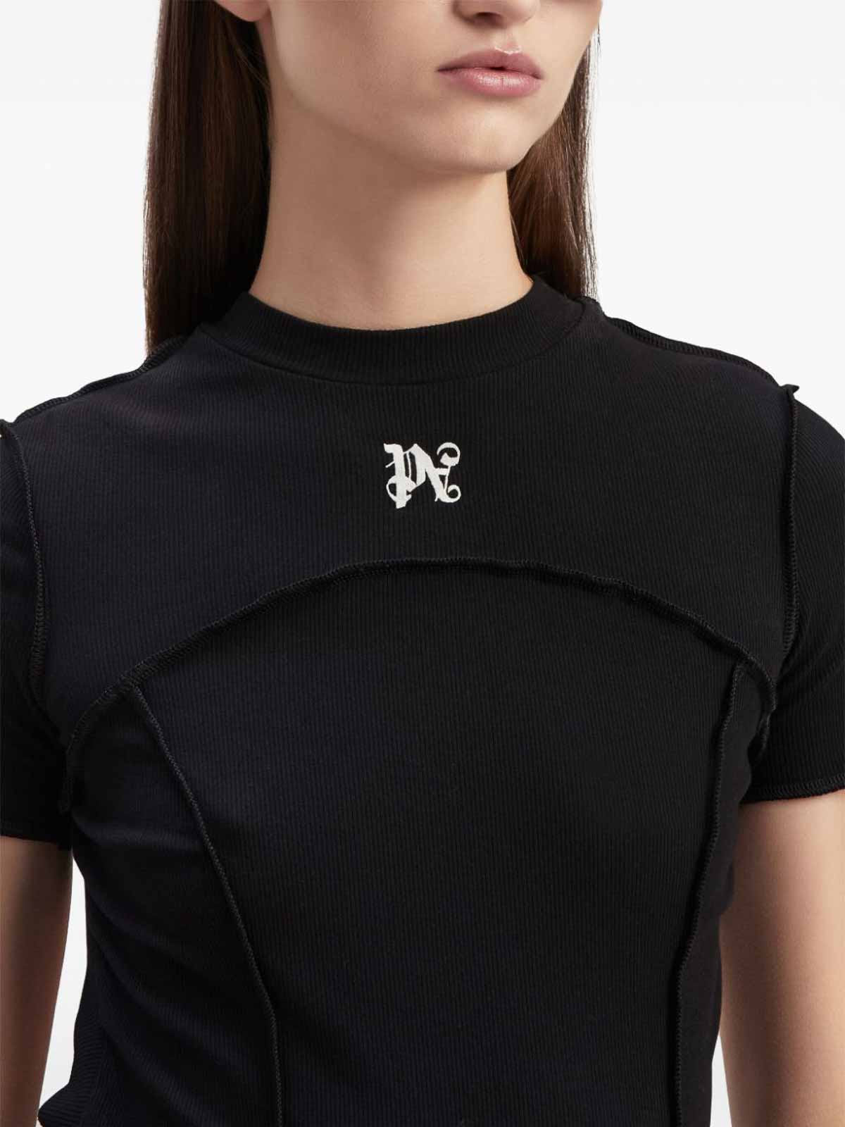 Shop Palm Angels Embroidered Logo Dress In Black