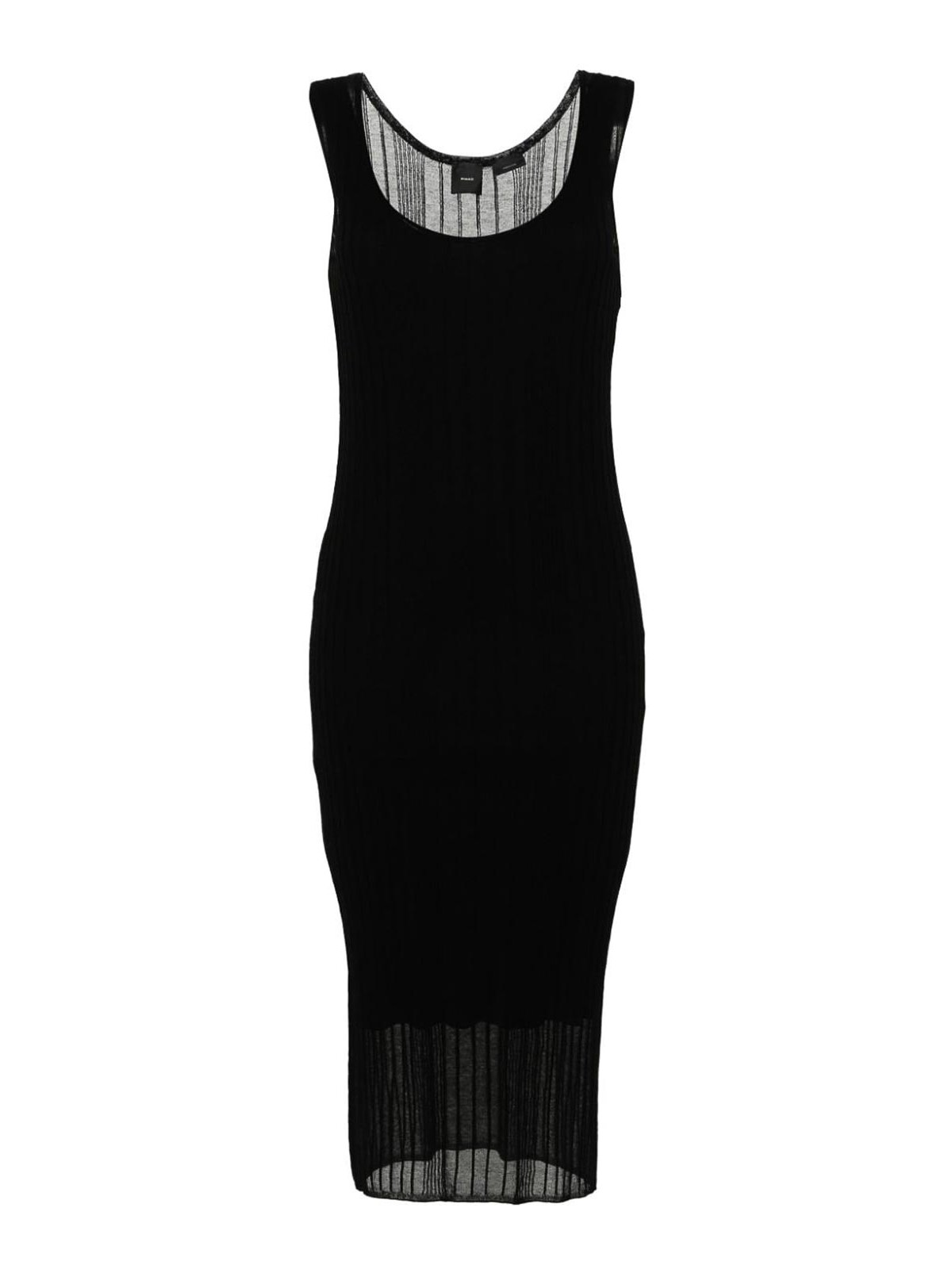 Shop Pinko Layered Midi Dress In Black