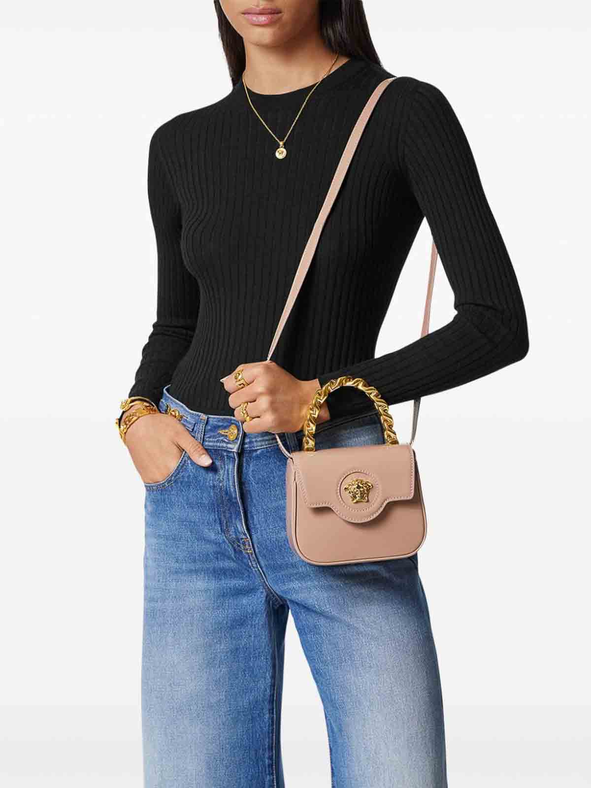 Shop Versace Medusa Mini Bag In Gold