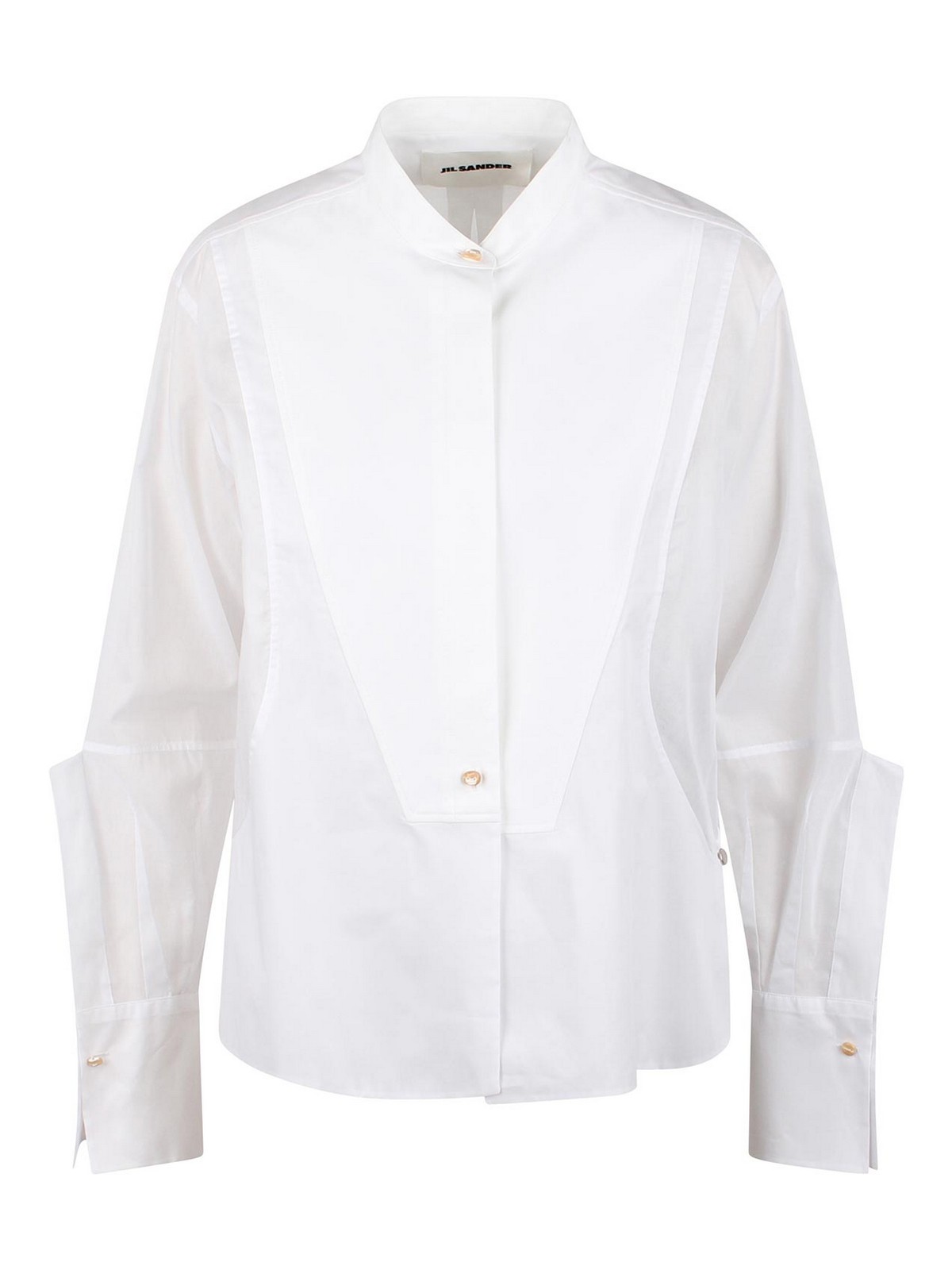 Shop Jil Sander Semi Transparent Shirt In White