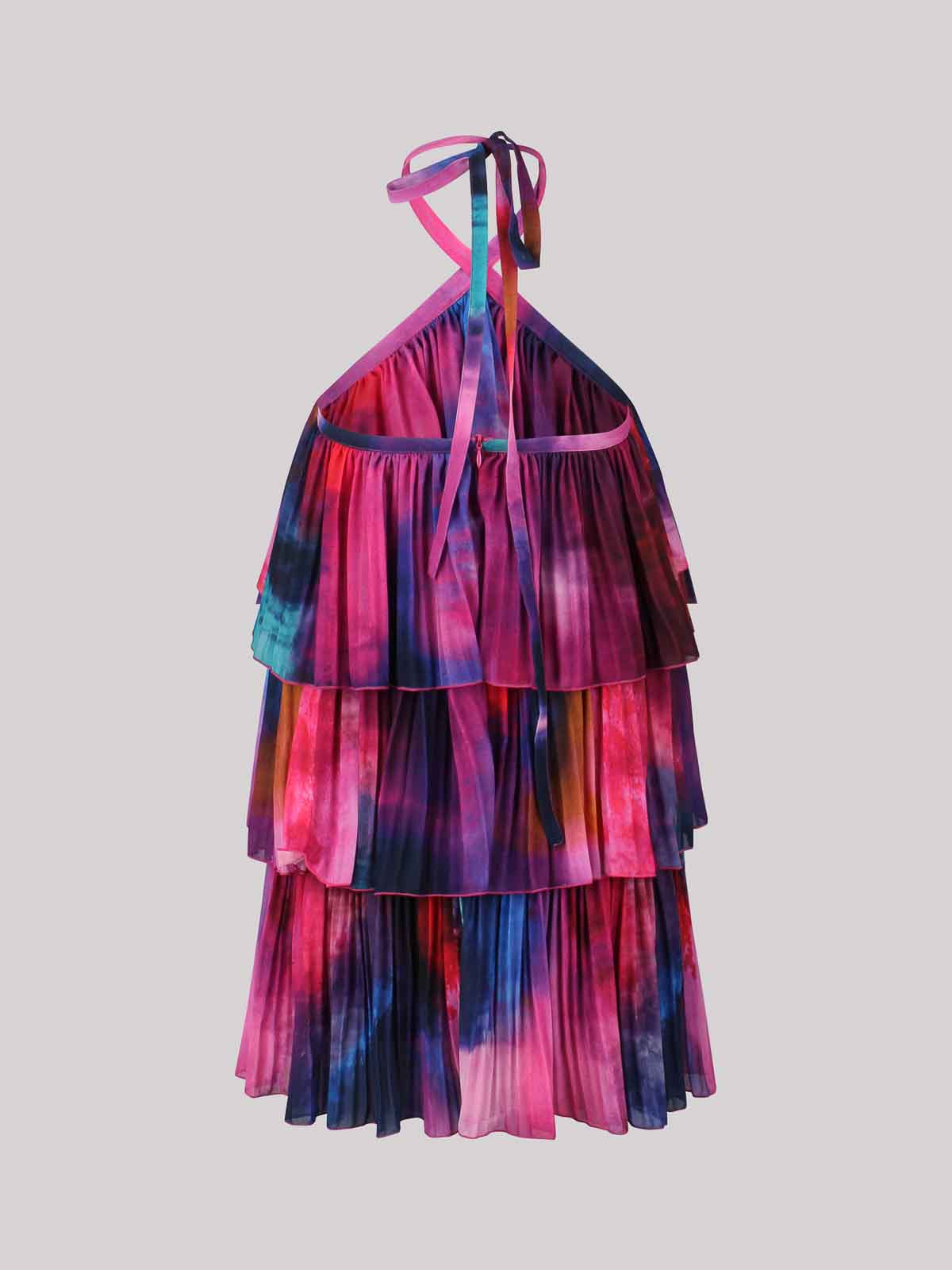 Shop L'idée Woman Dress With Halter Neck In Multicolour