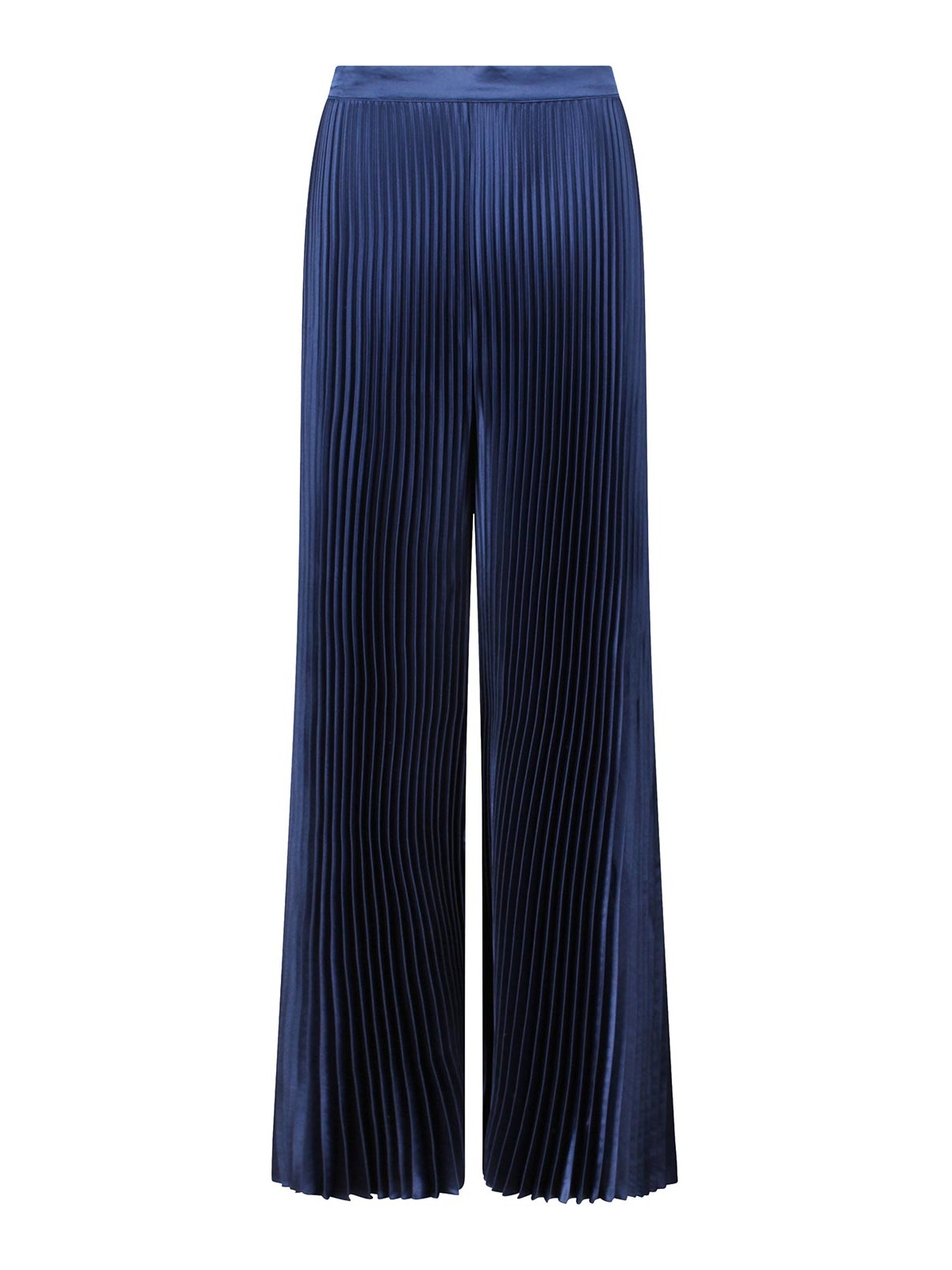 Shop L'idée Woman Bisous Pleated Palazzo Trousers In Blue
