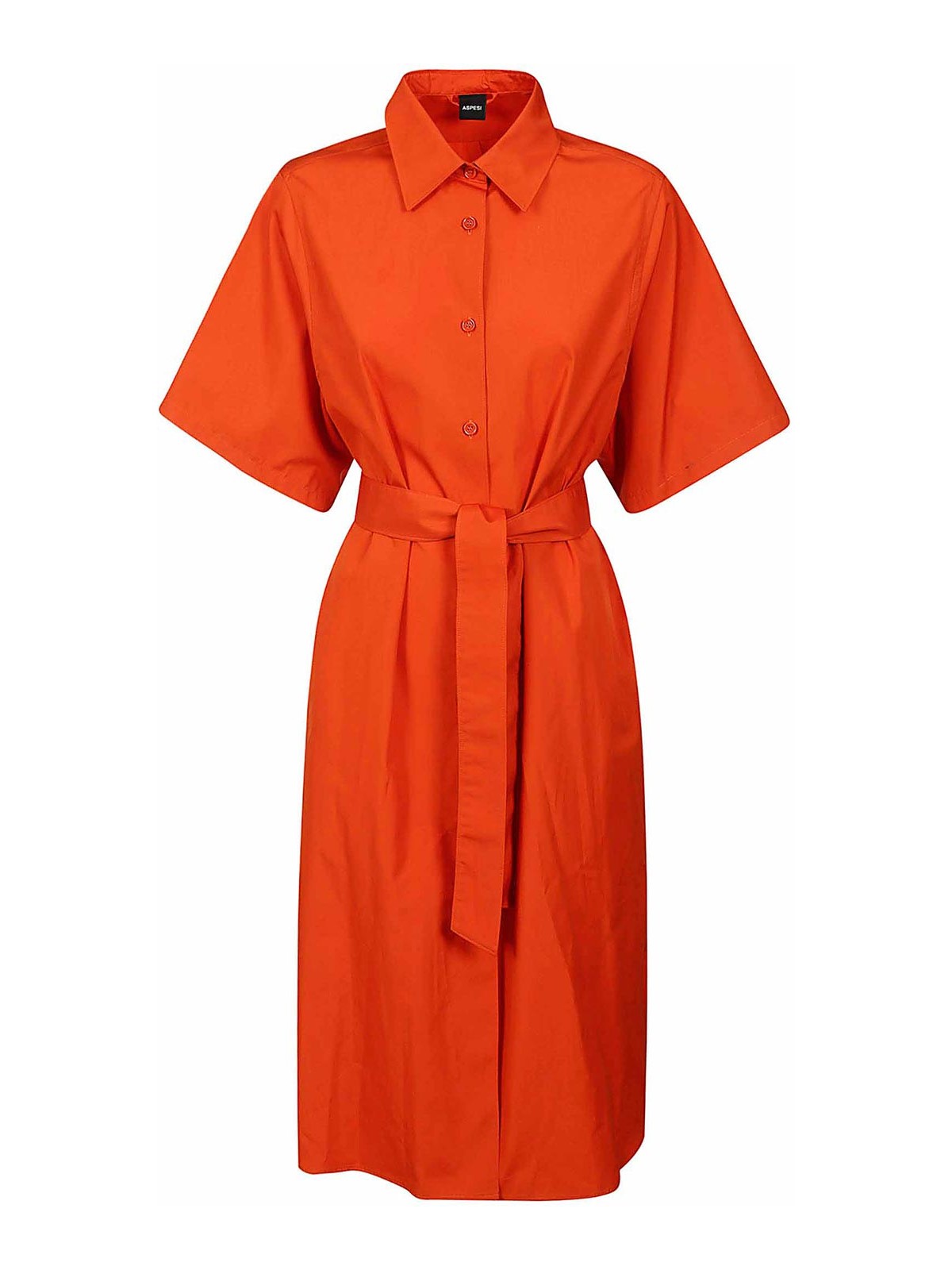 Shop Aspesi Chemisiere Dress In Orange