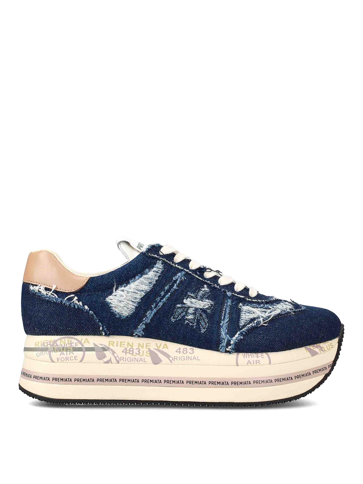 Shop Premiata Beth Sneakers In Dark Wash