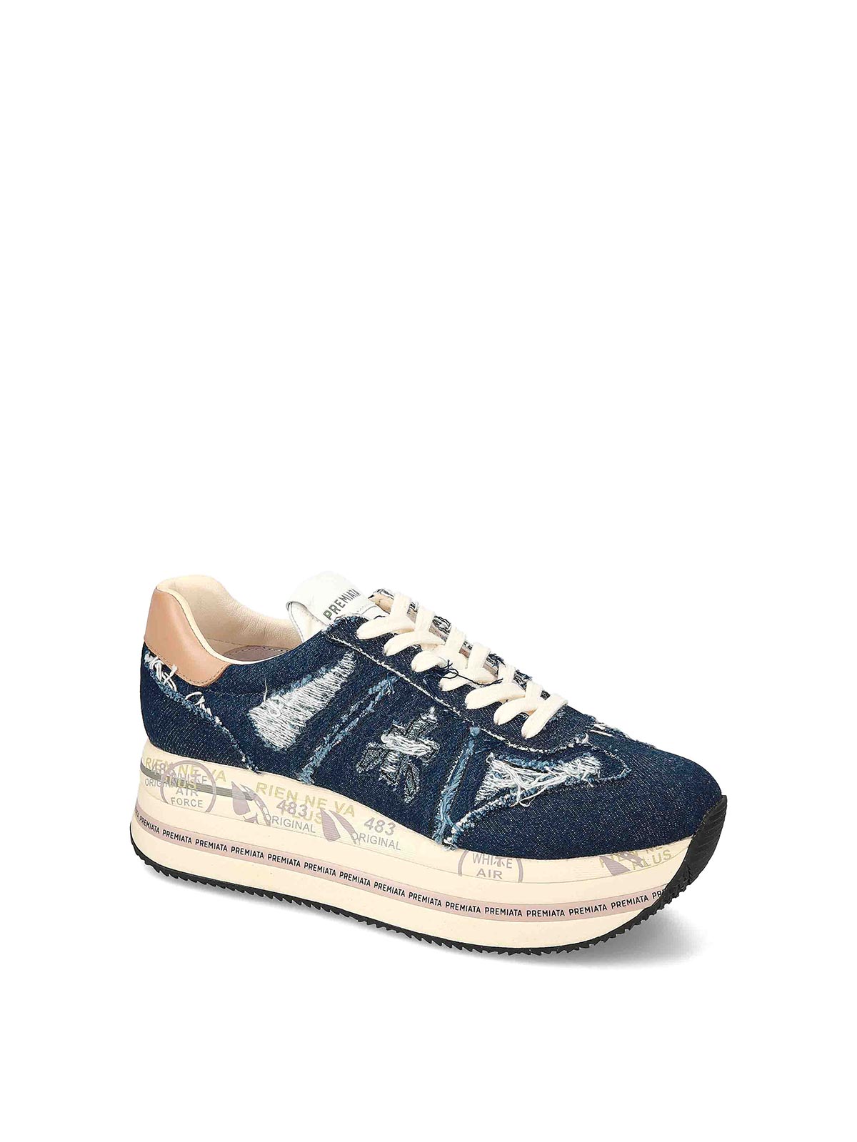 Shop Premiata Beth Sneakers In Dark Wash