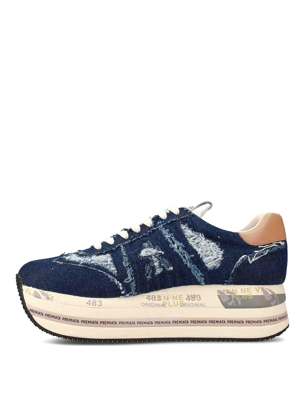 Shop Premiata Beth Sneakers In Dark Wash