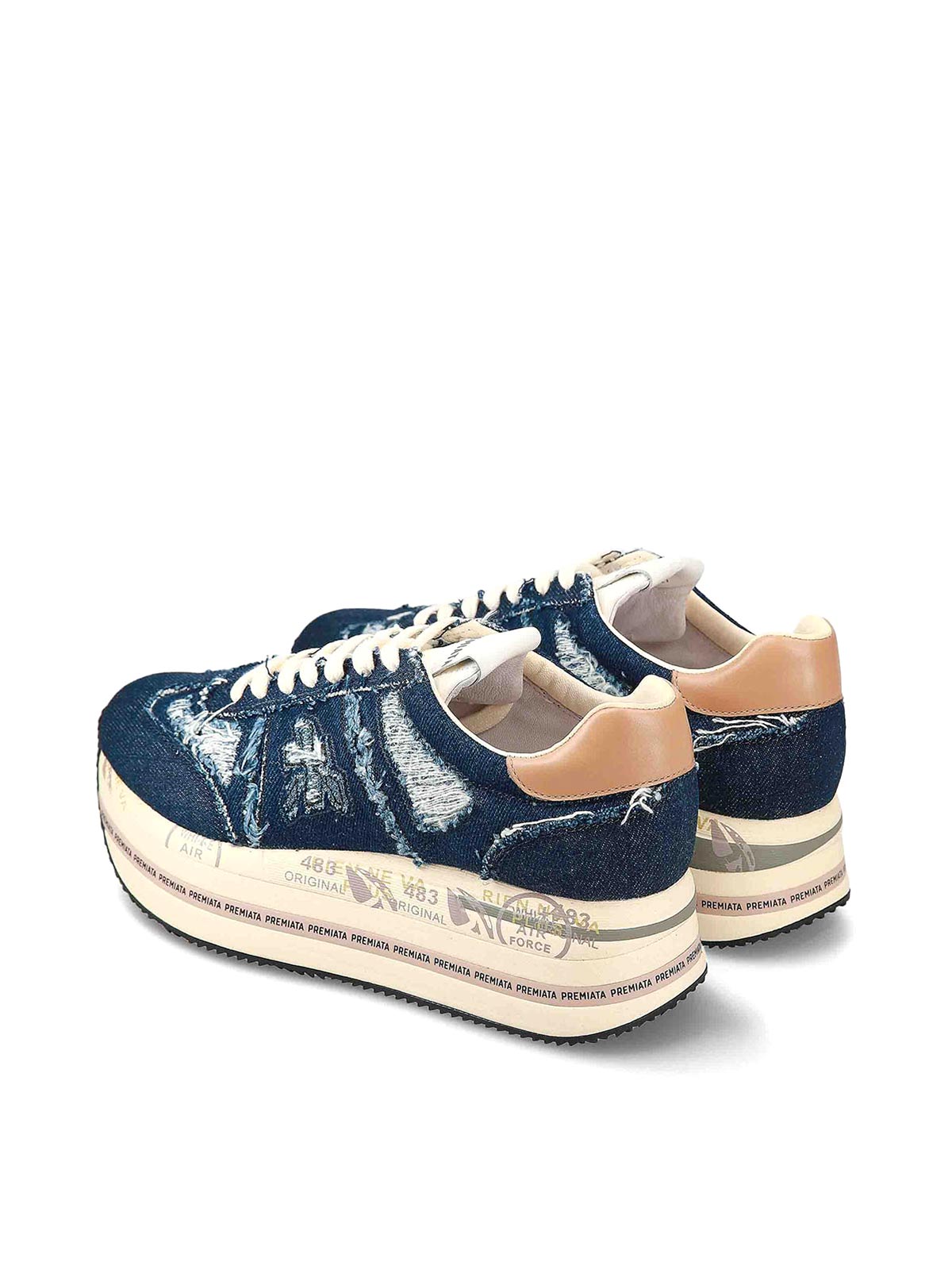 Shop Premiata Beth Sneakers In Dark Wash