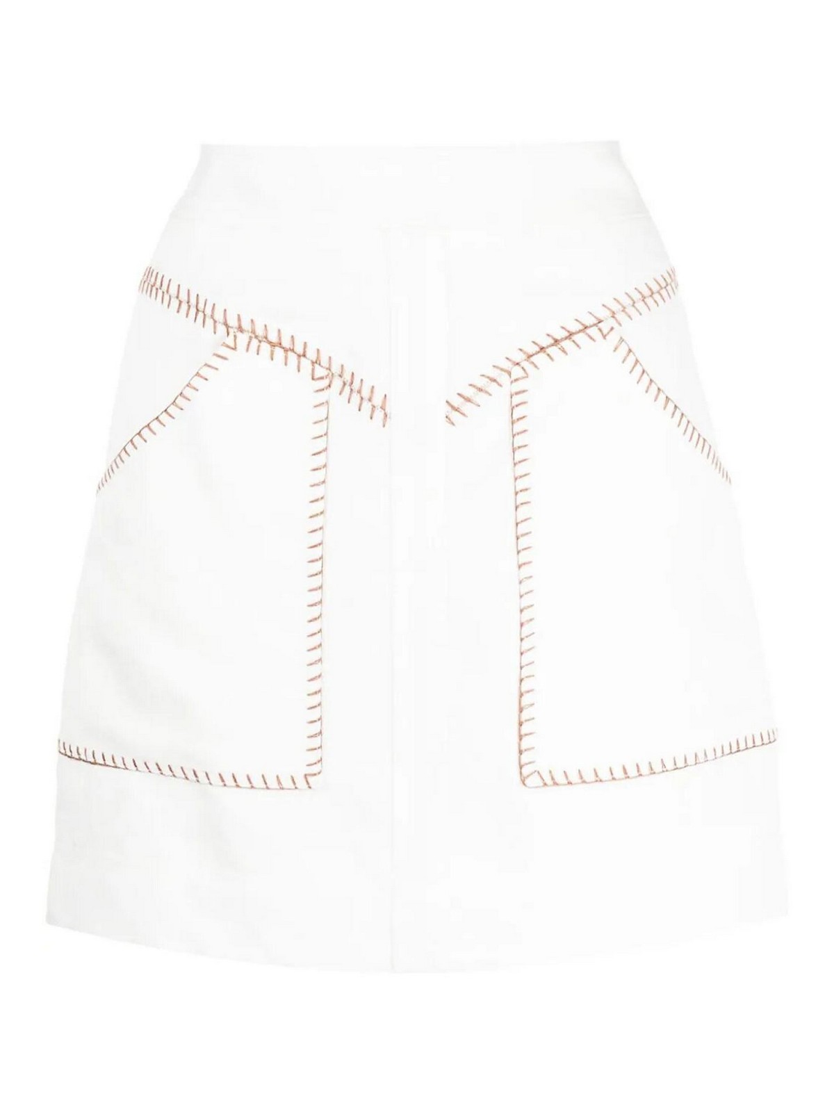 Shop Aje Sahira Barbstitch Mini Skirt In White