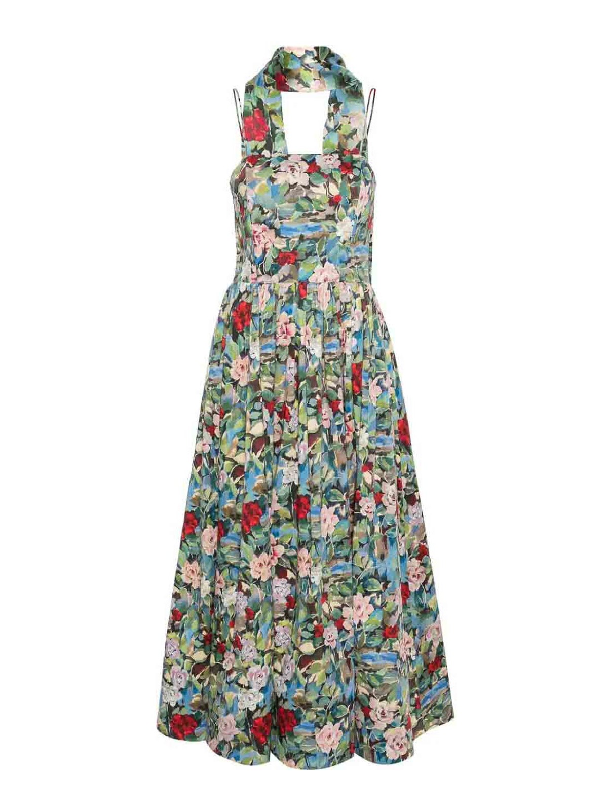Shop Alice And Olivia Floral Print Dress In Light Blue