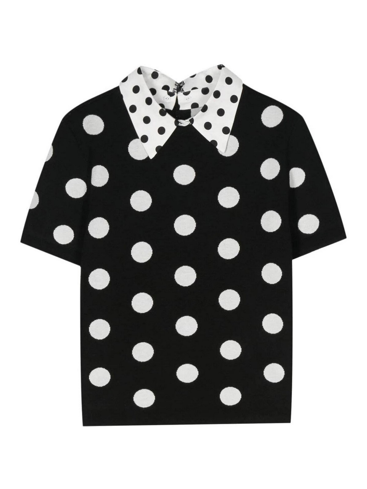 Shop Alice And Olivia Polka Dots T-shirt In Black